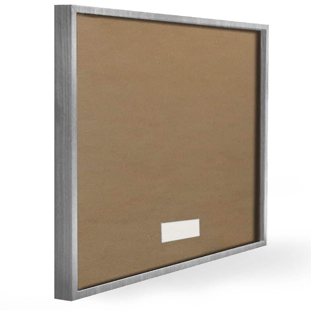 Stupell Industries Lotus and Palm Plant in Rock Vase Still-Life in Gray Frame Wall Art