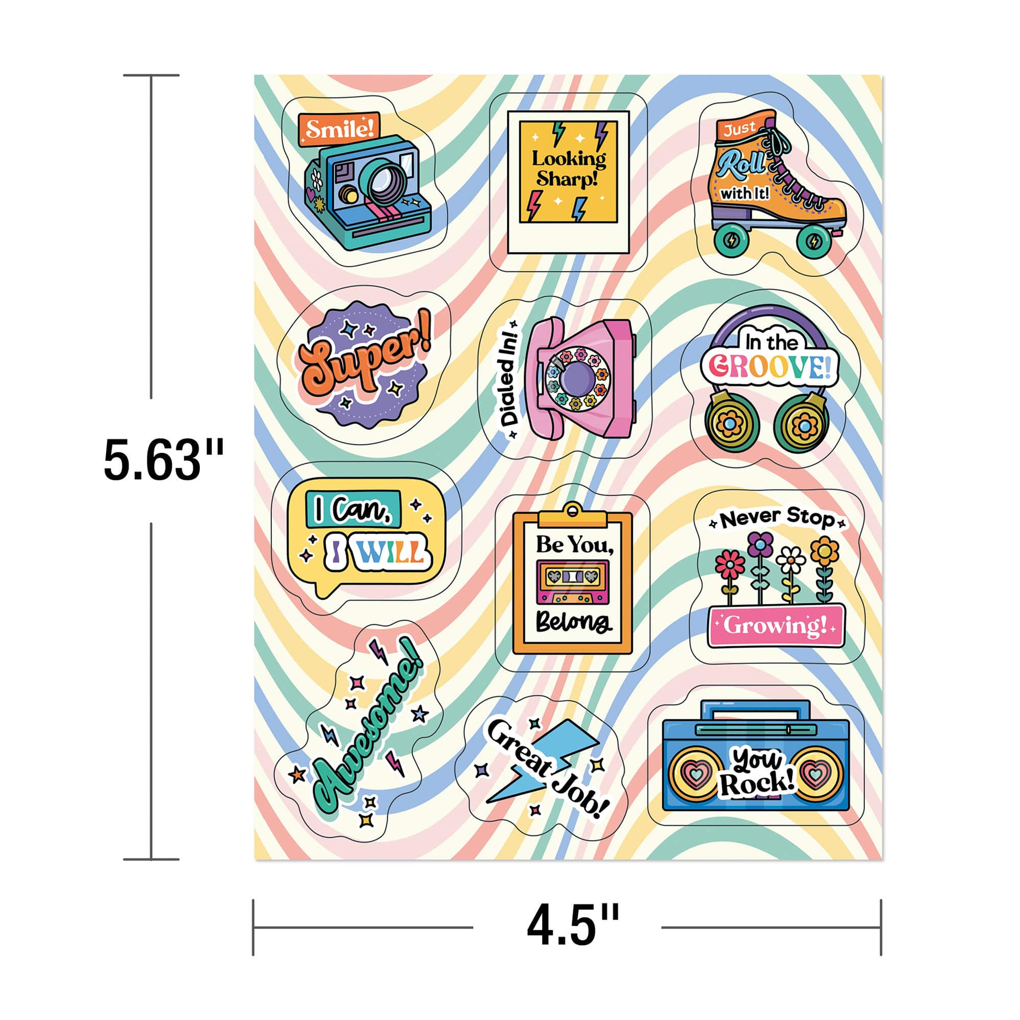 Carson Dellosa Education® Happy Ever Elementary Retro Remix Motivators Stickers, 6 Packs of 72
