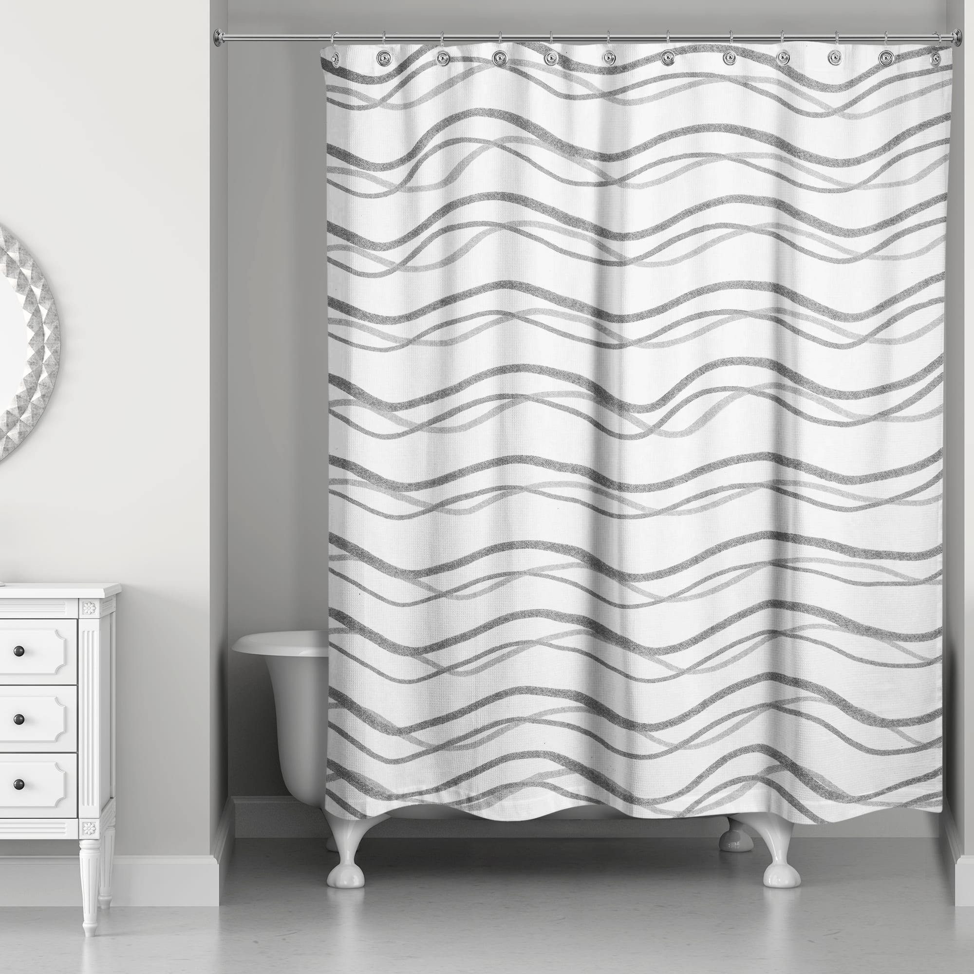 Delicate Squiggles Shower Curtain