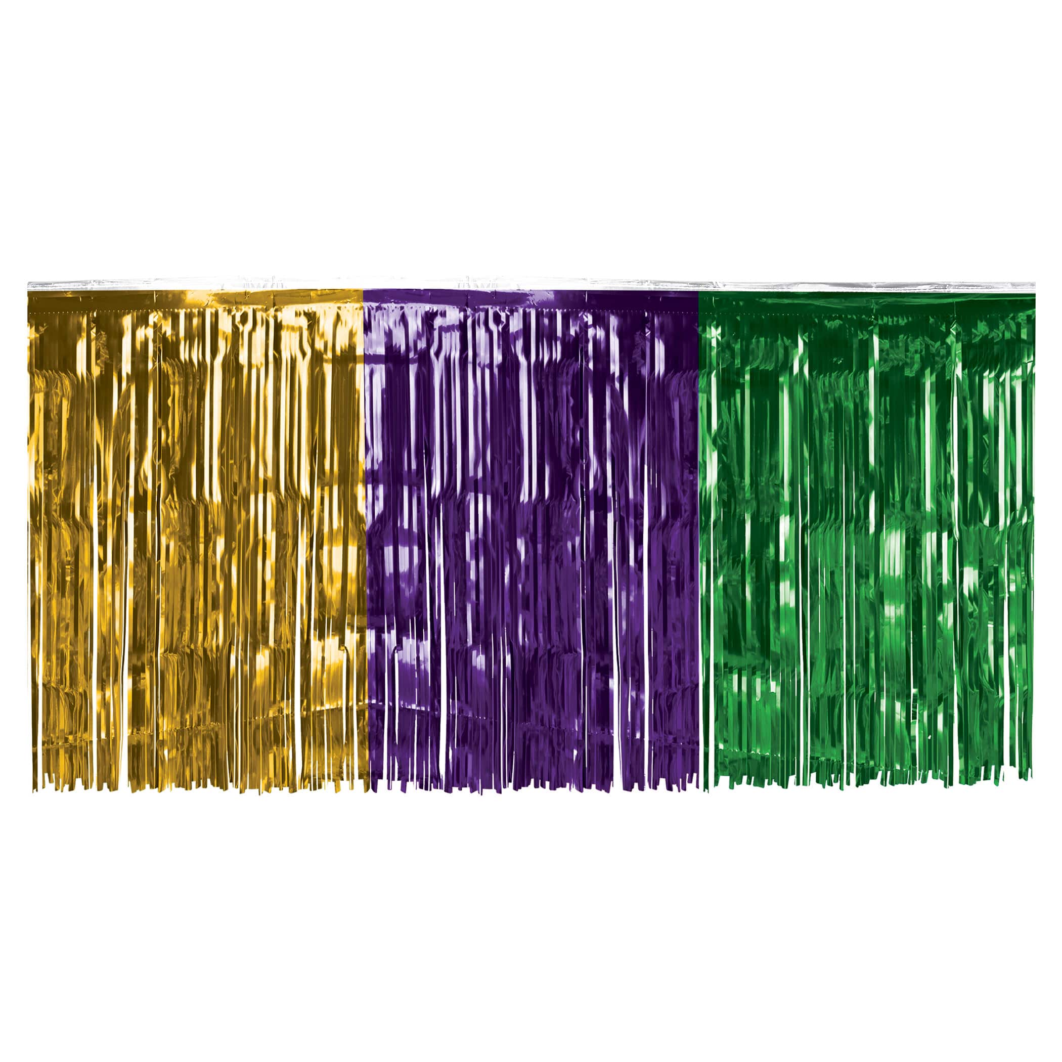 Beistle 30" x 14ft. Mardi Gras 1-Ply Metallic Table Skirting