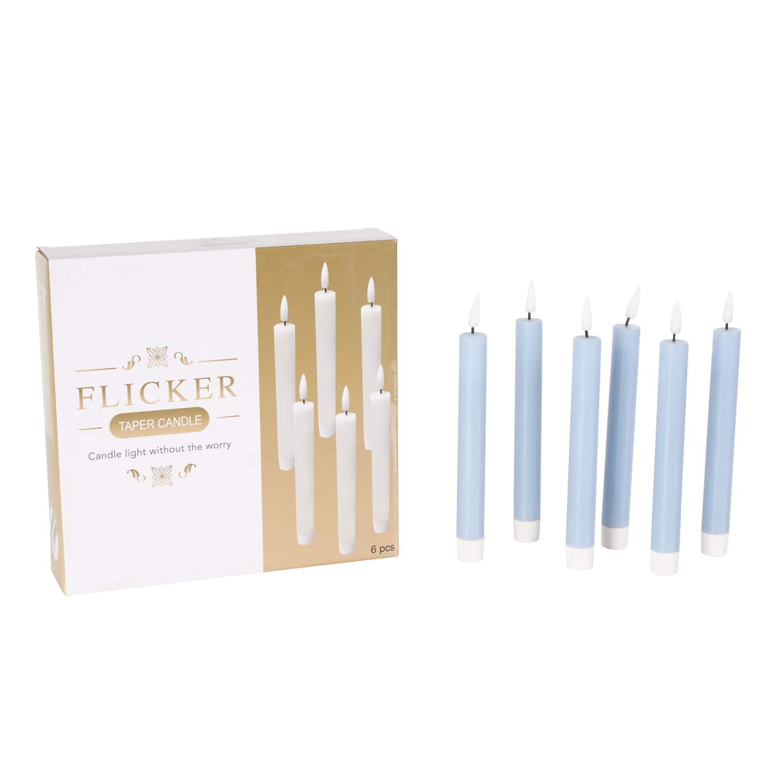 8" Flameless Wax Candles with Remote Control, 6ct.