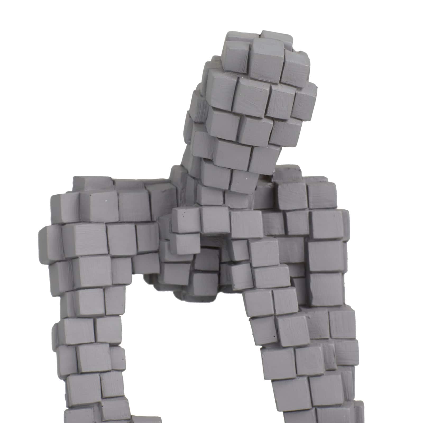 Set of 3 Grey Polystone Contemporary Sculptures, 13" x 6" x 6"