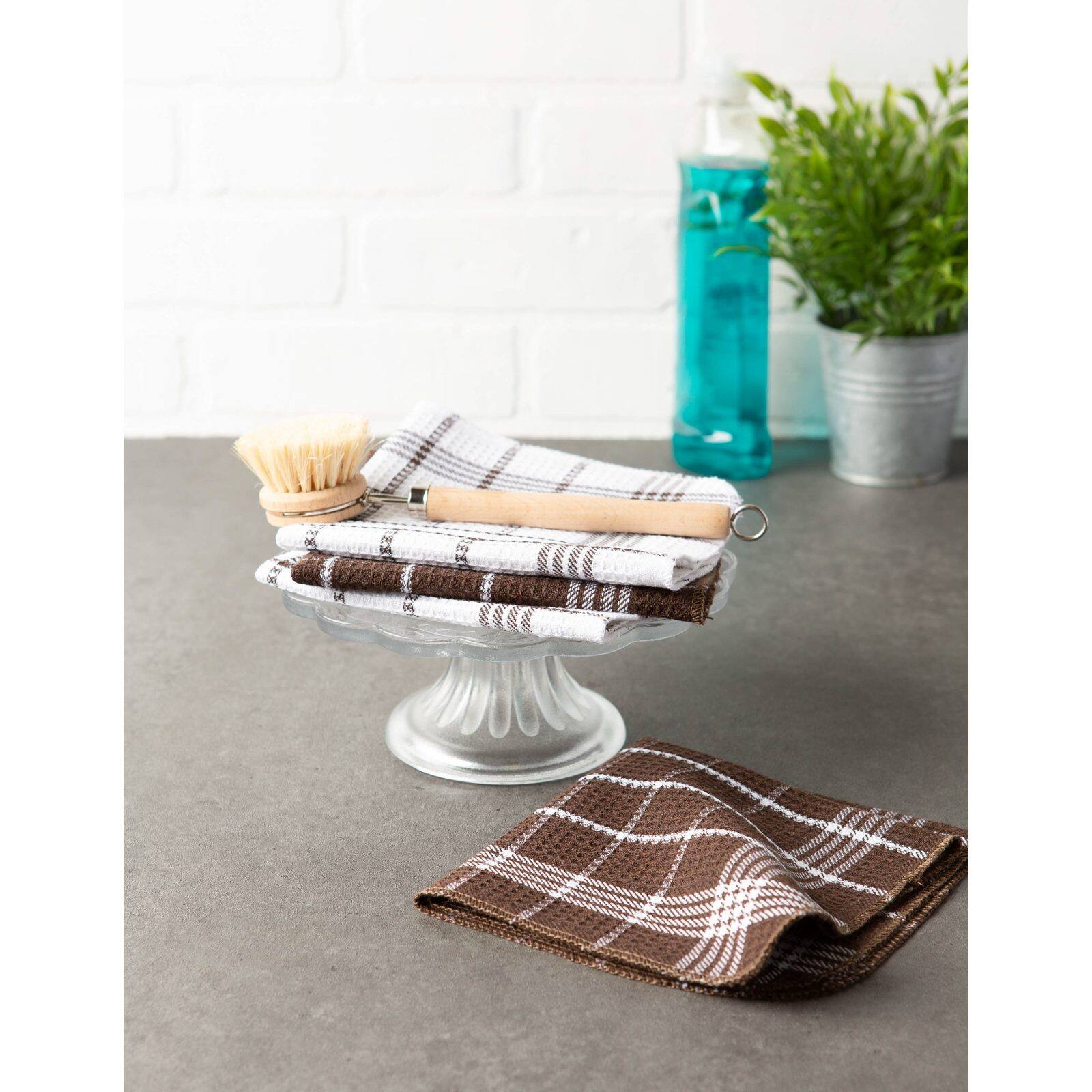 J&M Mocha Waffle Weave Dishcloth, 12ct.