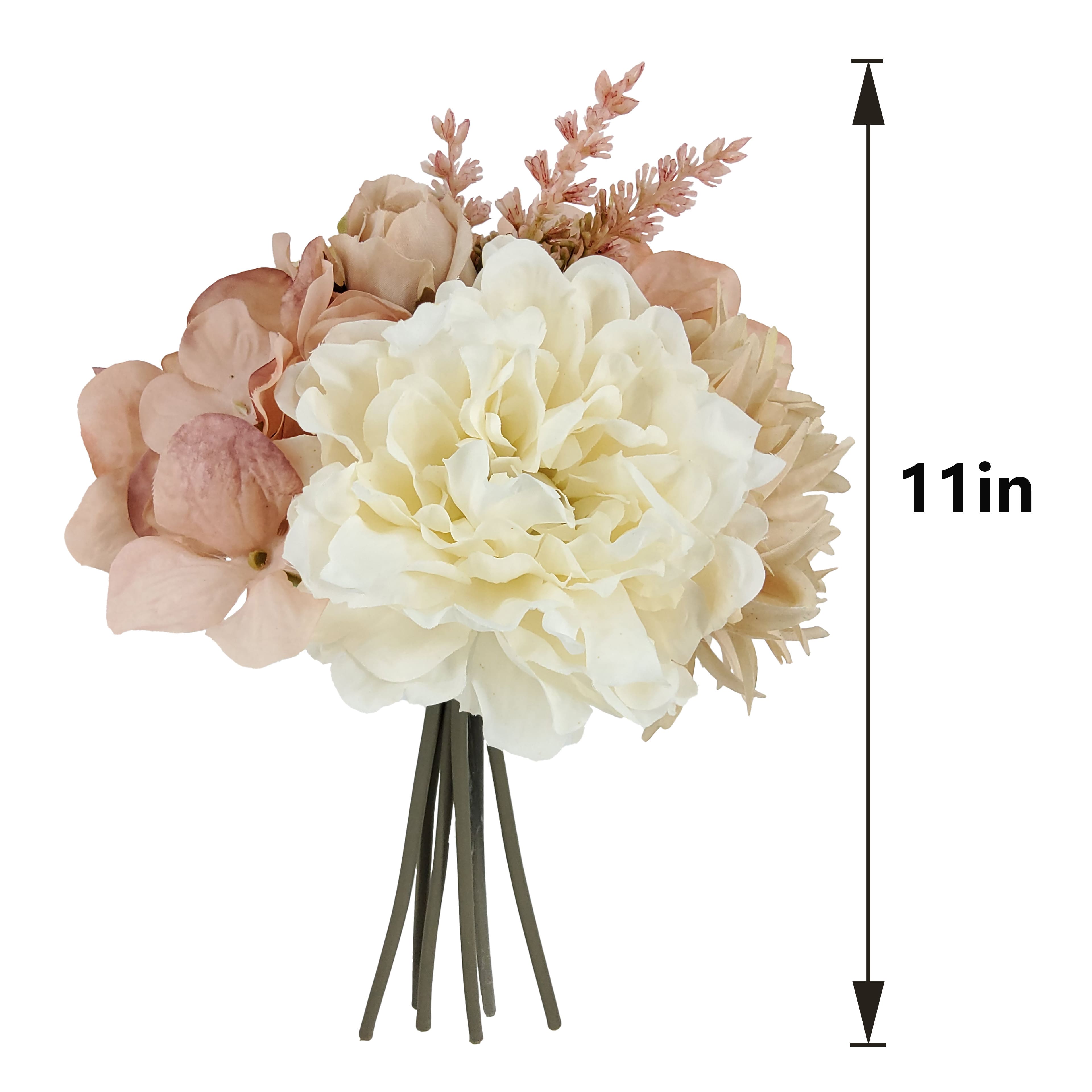 11" Pink Peony & Cream Rose Mix Bouquet by Ashland®