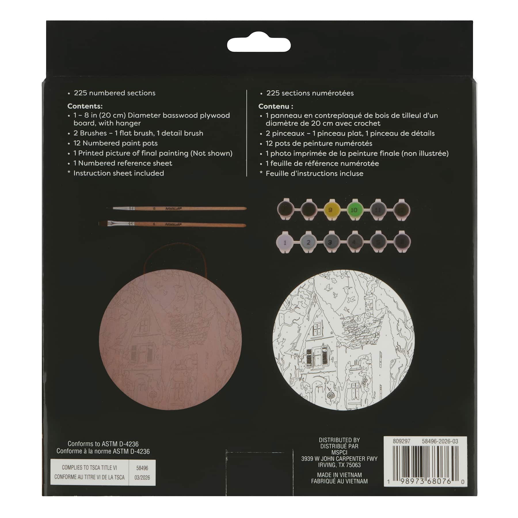 8" Haunted House Paint-by-Number Plywood Surface Kit by Artist's Loft®
