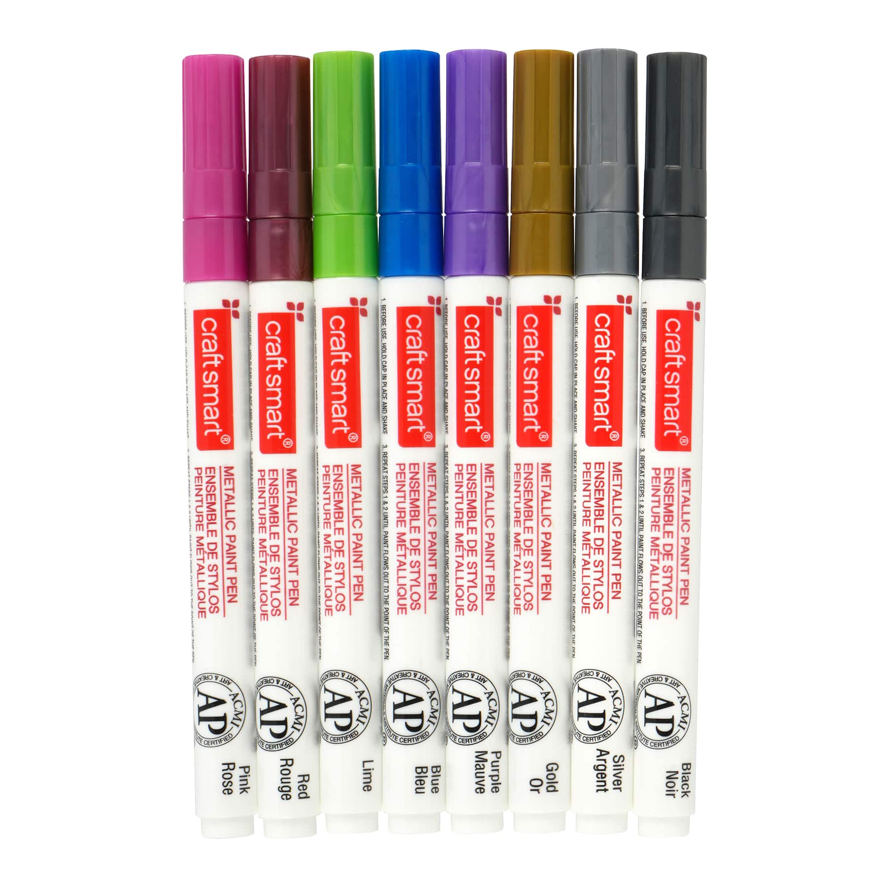 12 Packs: 8 ct. (96 total) Metallic Medium Tip Paint Pen Set by Craft Smart®