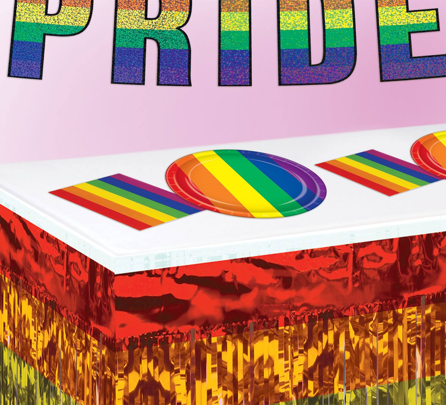 Beistle 6.5" x 6.5" Rainbow Luncheon 2-Ply Napkins, 32ct.
