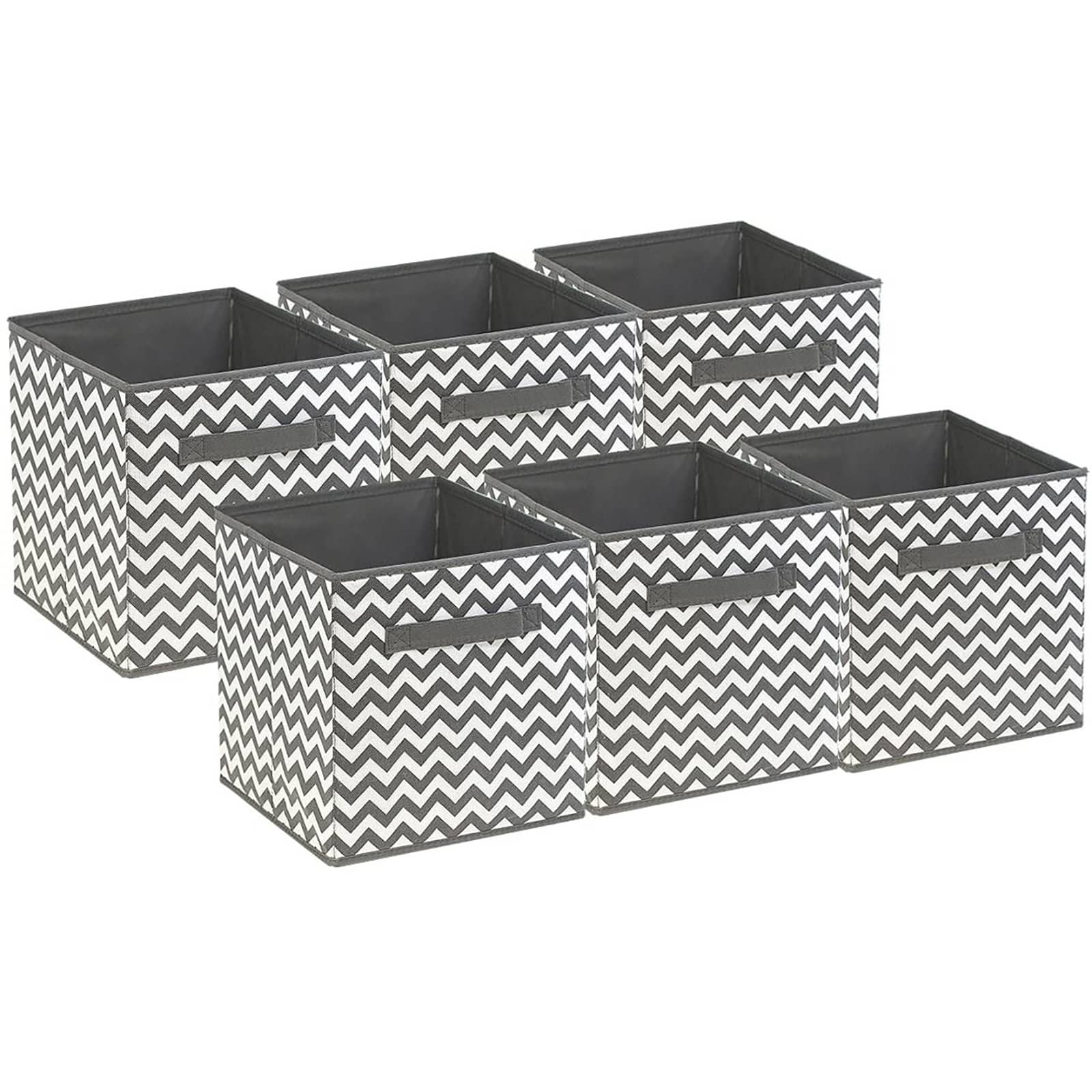 Sorbus 11" Chevron Gray Foldable Storage Cubes, 6ct.