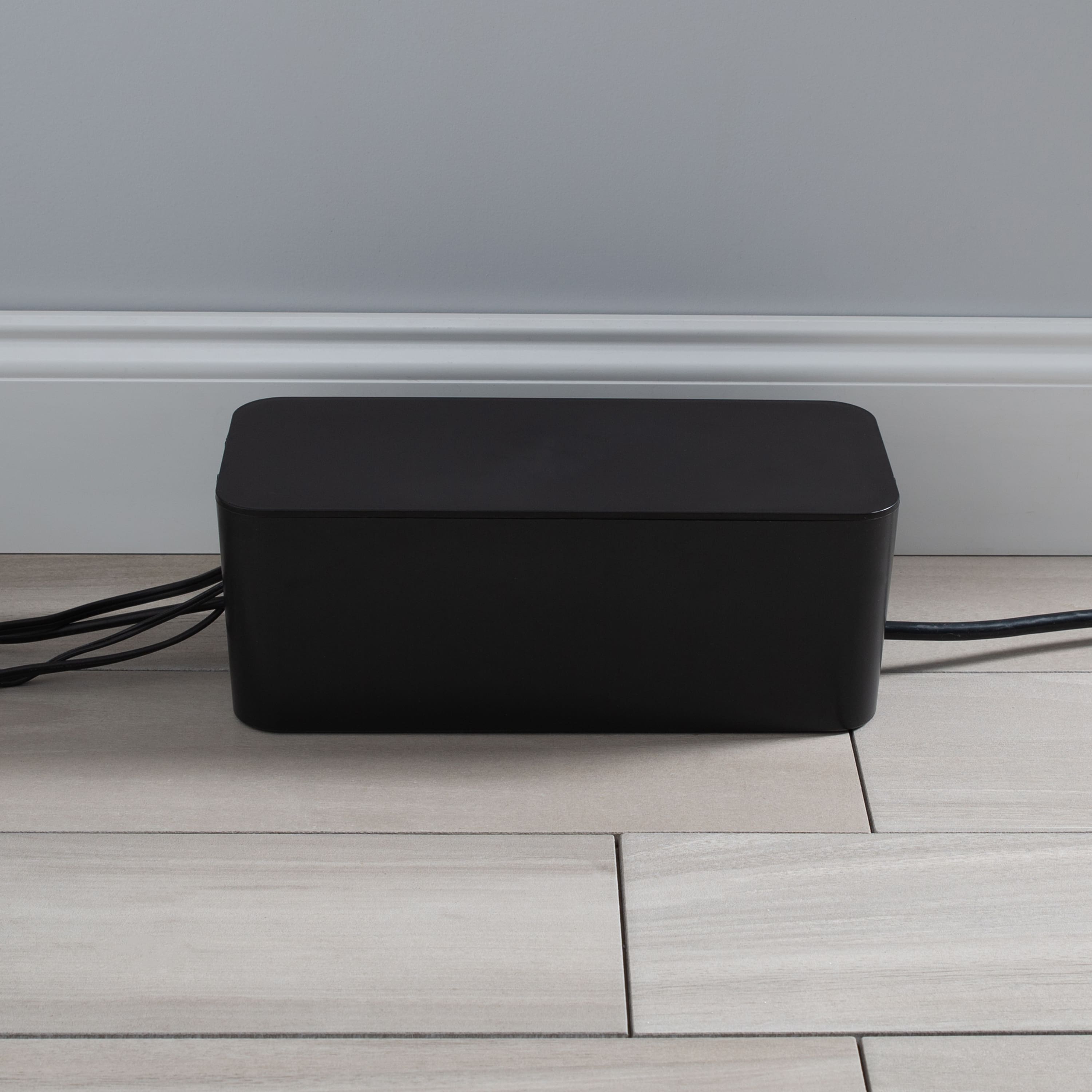 Simplify Black Cable Organizer Boxes, 2ct.