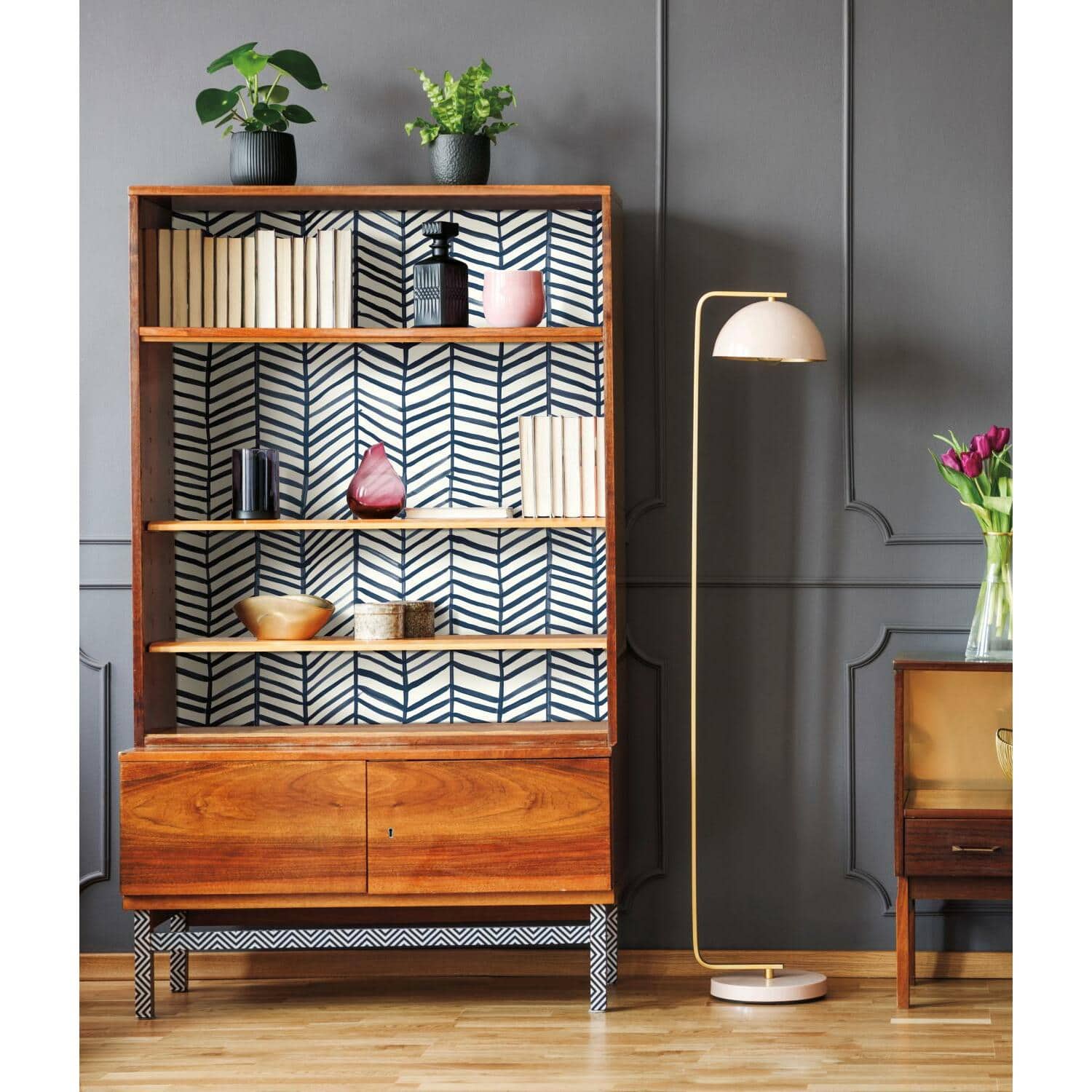 RoomMates Cat Coquillette Herringbone Peel & Stick Wallpaper