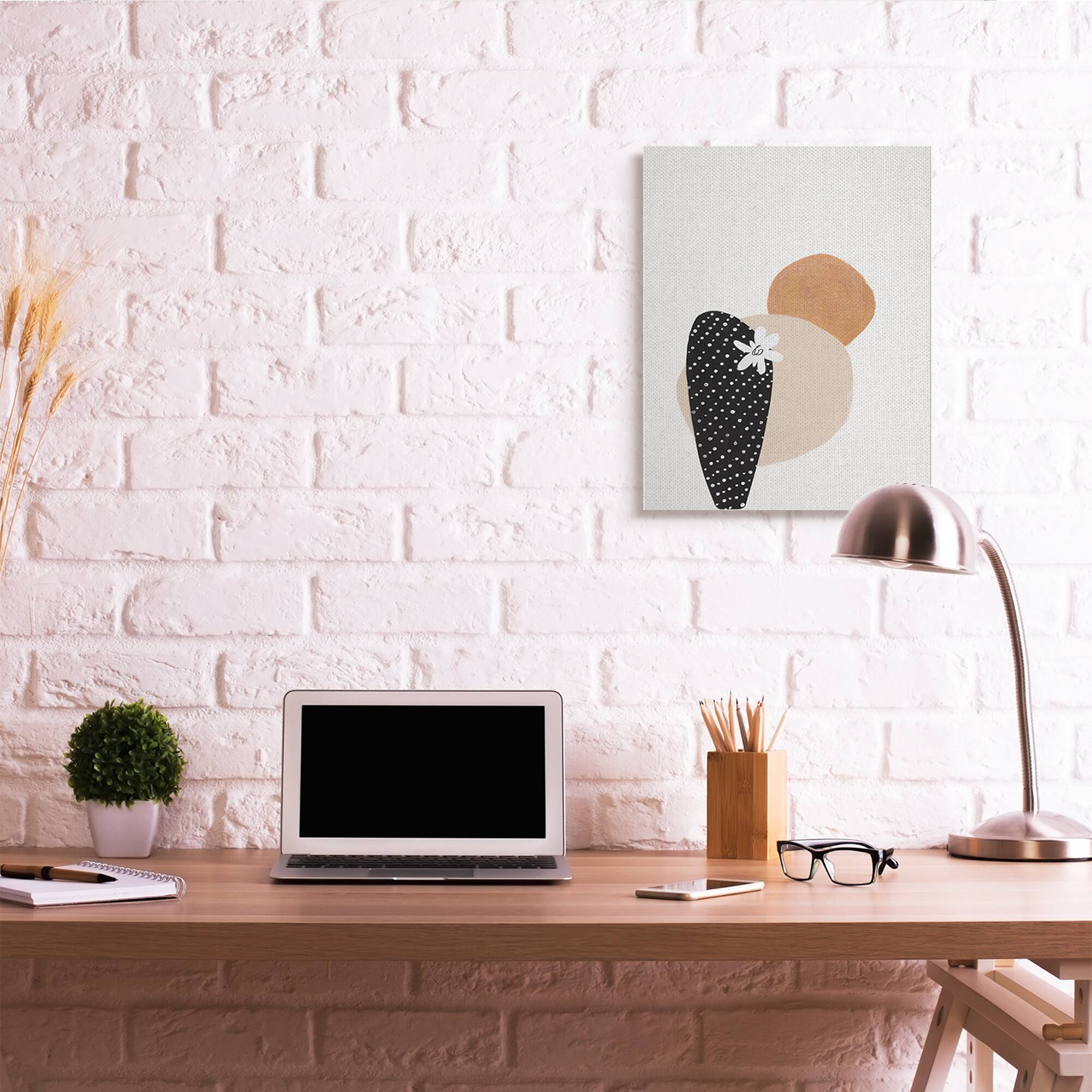 Stupell Industries Floral Prickly Pear Cactus Terracotta Abstract Canvas Wall Art