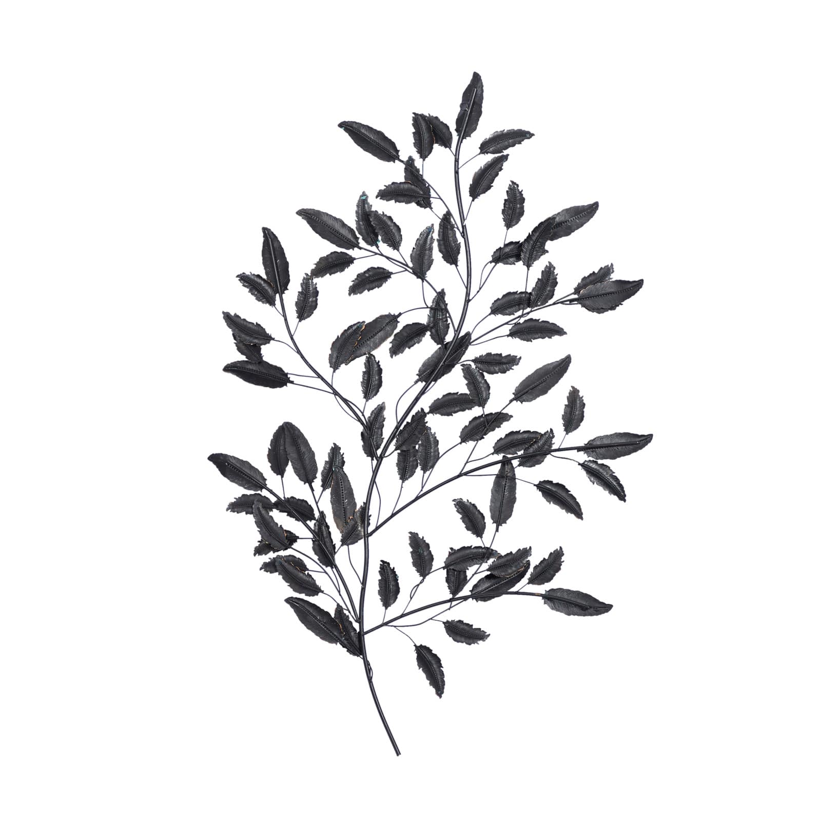 Blue Metal Leaf Traditional Wall Decor