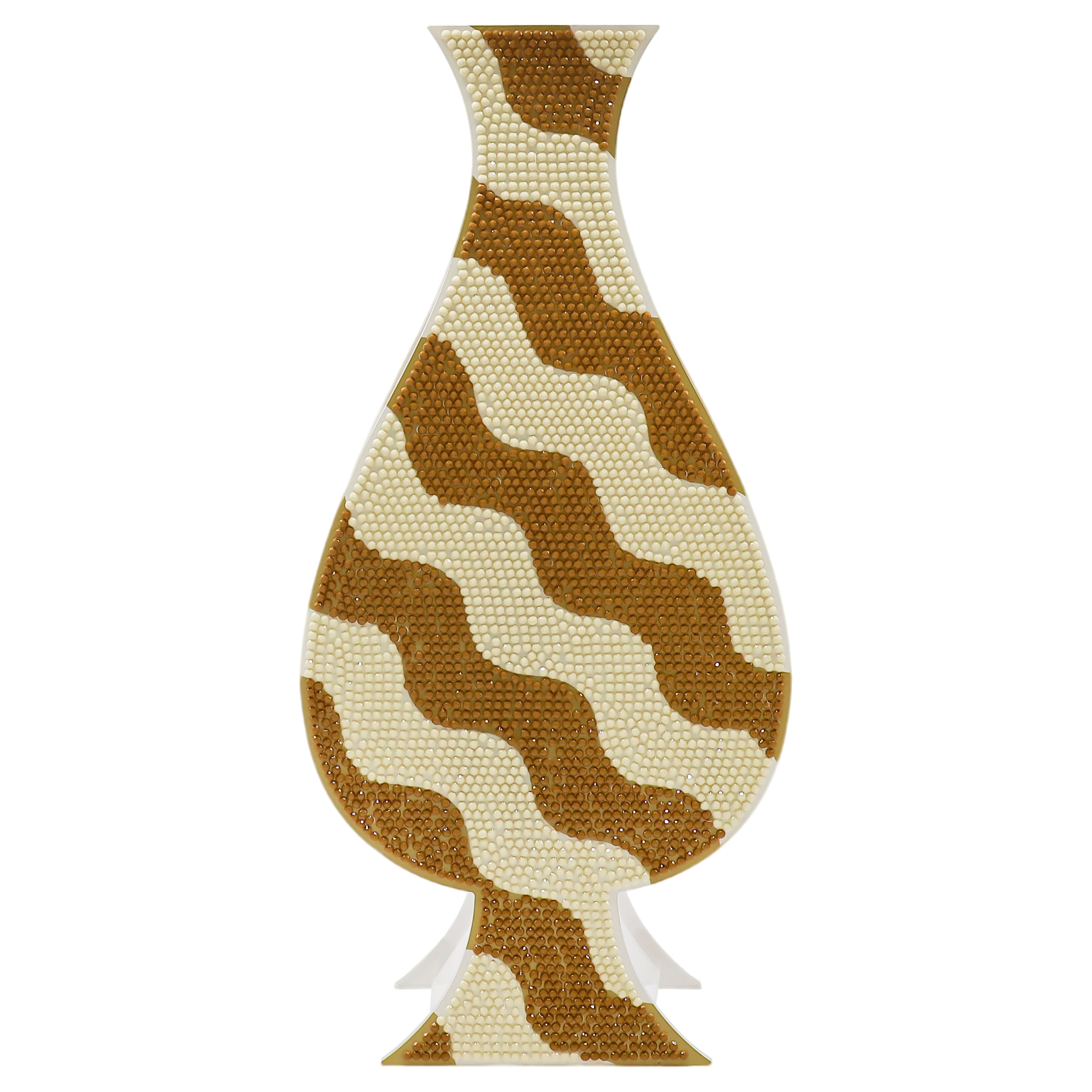 Jonathan Adler x Michaels Tan & Cream Wavy Stripe Diamond Art Vase Kit