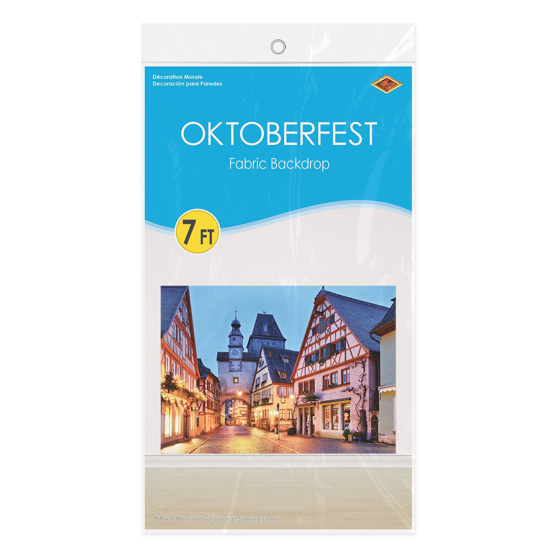 Beistle 5ft. x 7ft. Oktoberfest German Town Fabric Backdrop