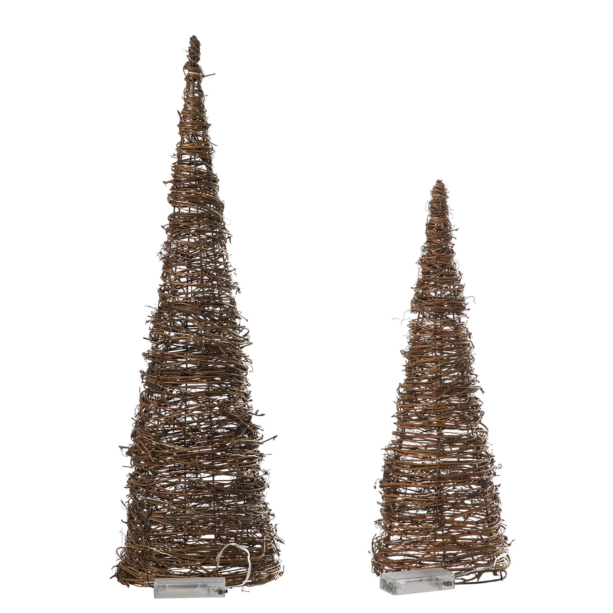 Glitzhome® Pre-Lit Rattan Christmas Table Tree Décor Set with Timer