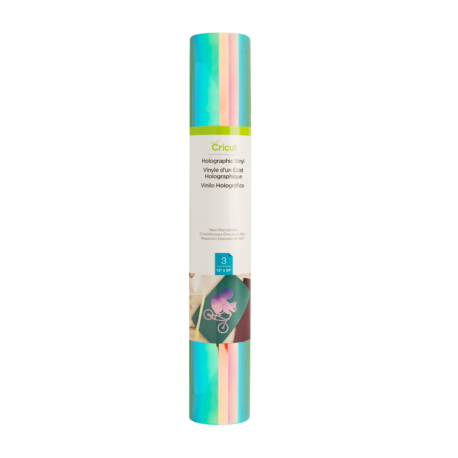 9 Packs: 3 ct. (27 total) Cricut® Holographic Sparkle Vinyl Sampler, Neon Riot