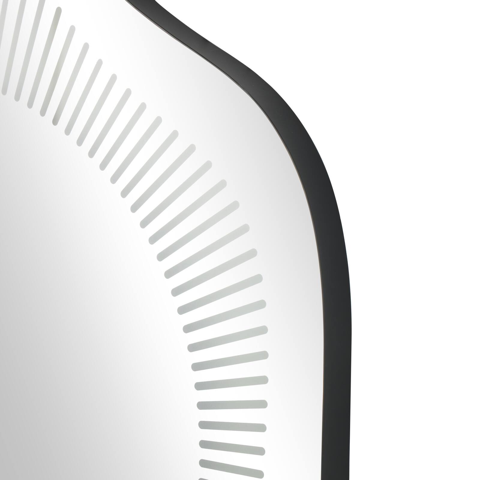 30" Multicolored Glass Wavy LED Room Wall Mirror with Radial Pattern