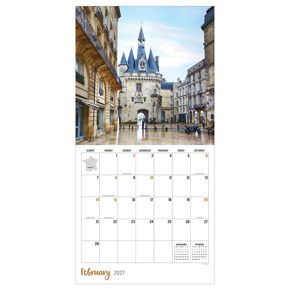 2027 France Wall Calendar