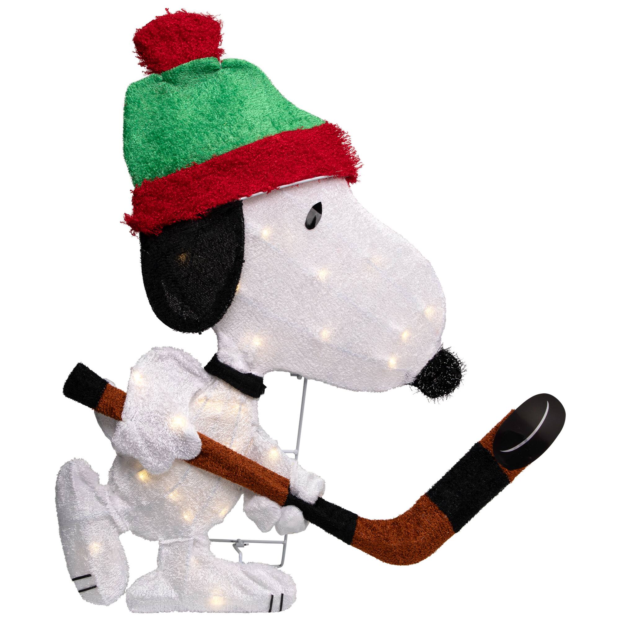 28" Lighted Snoopy & Woodstock Play Hockey Outdoor Christmas Yard Decoration