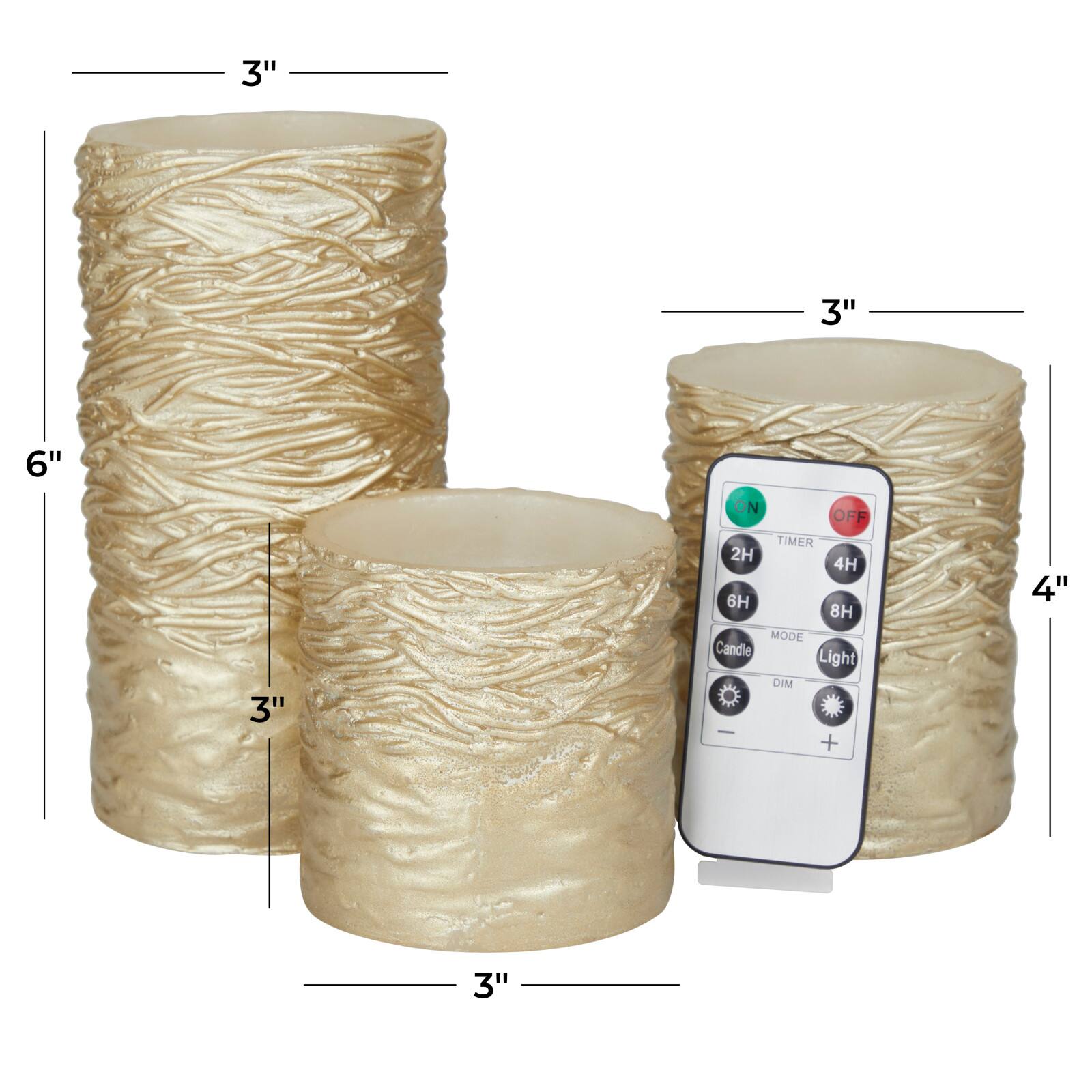 Gold Traditional Flameless Candle Set