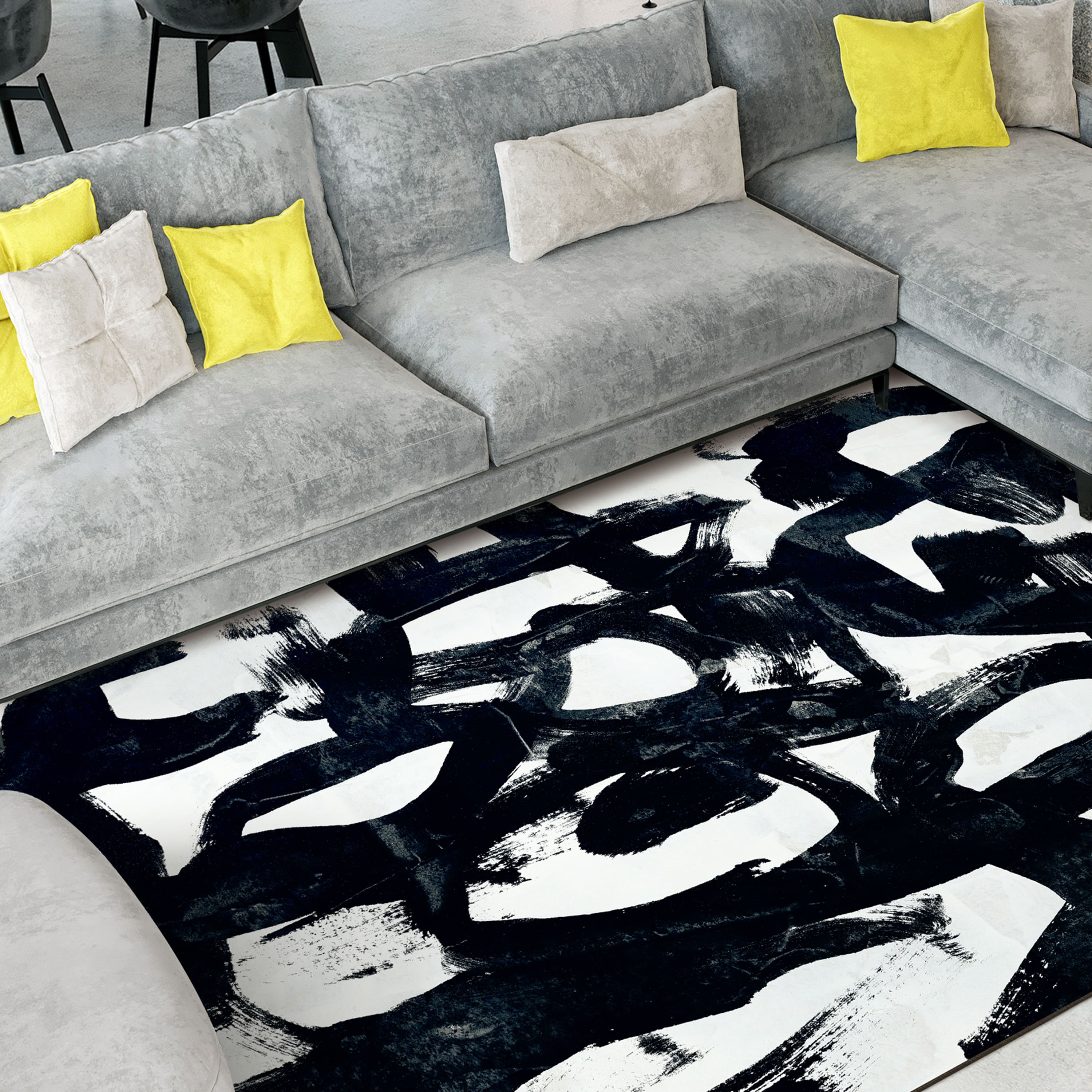 Empire Art Direct 5ft. x 7.5ft. Graffiti Tangle I B Tapis D'Art Washable Abstract Area Rug
