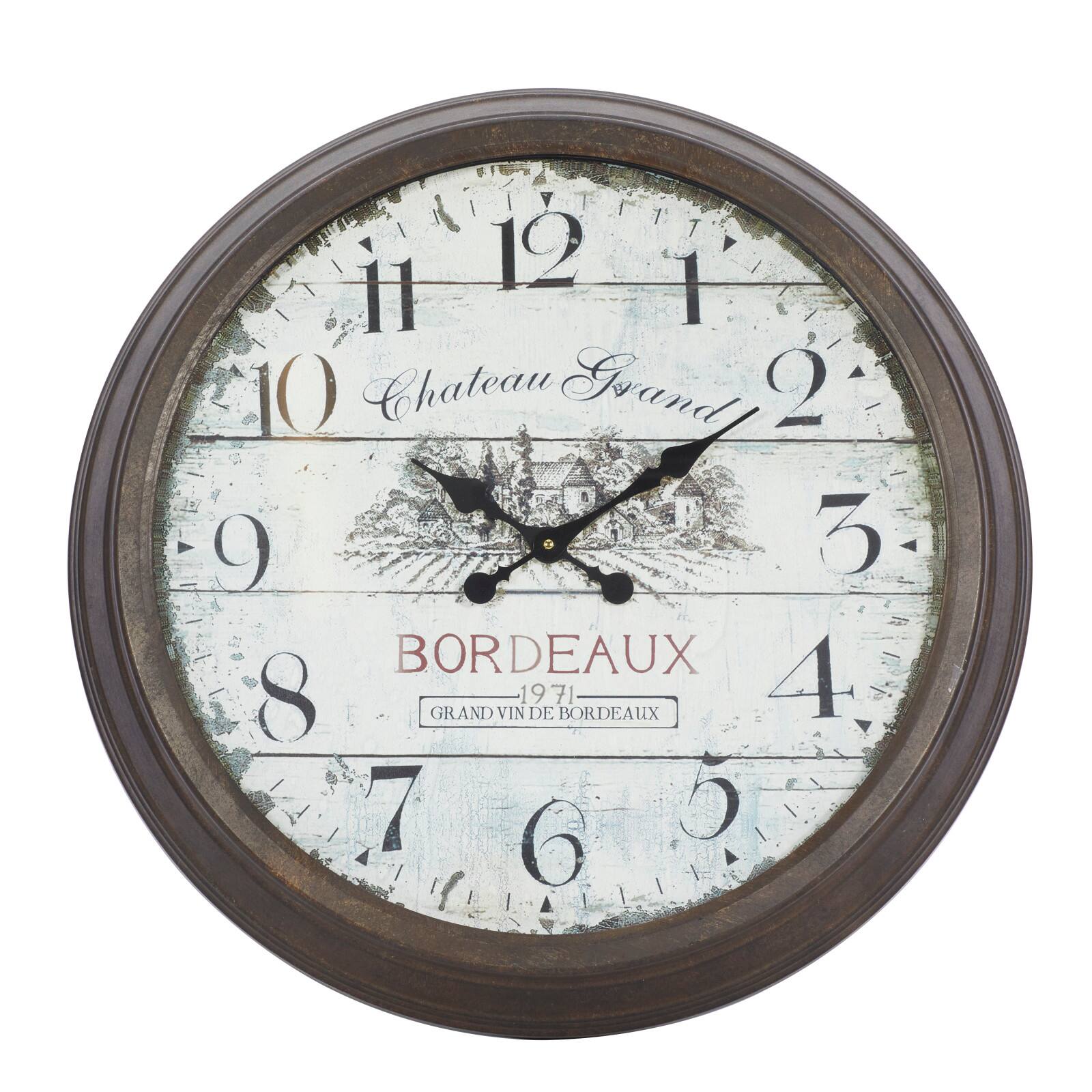 Brown Vintage Metal Wall Clock
