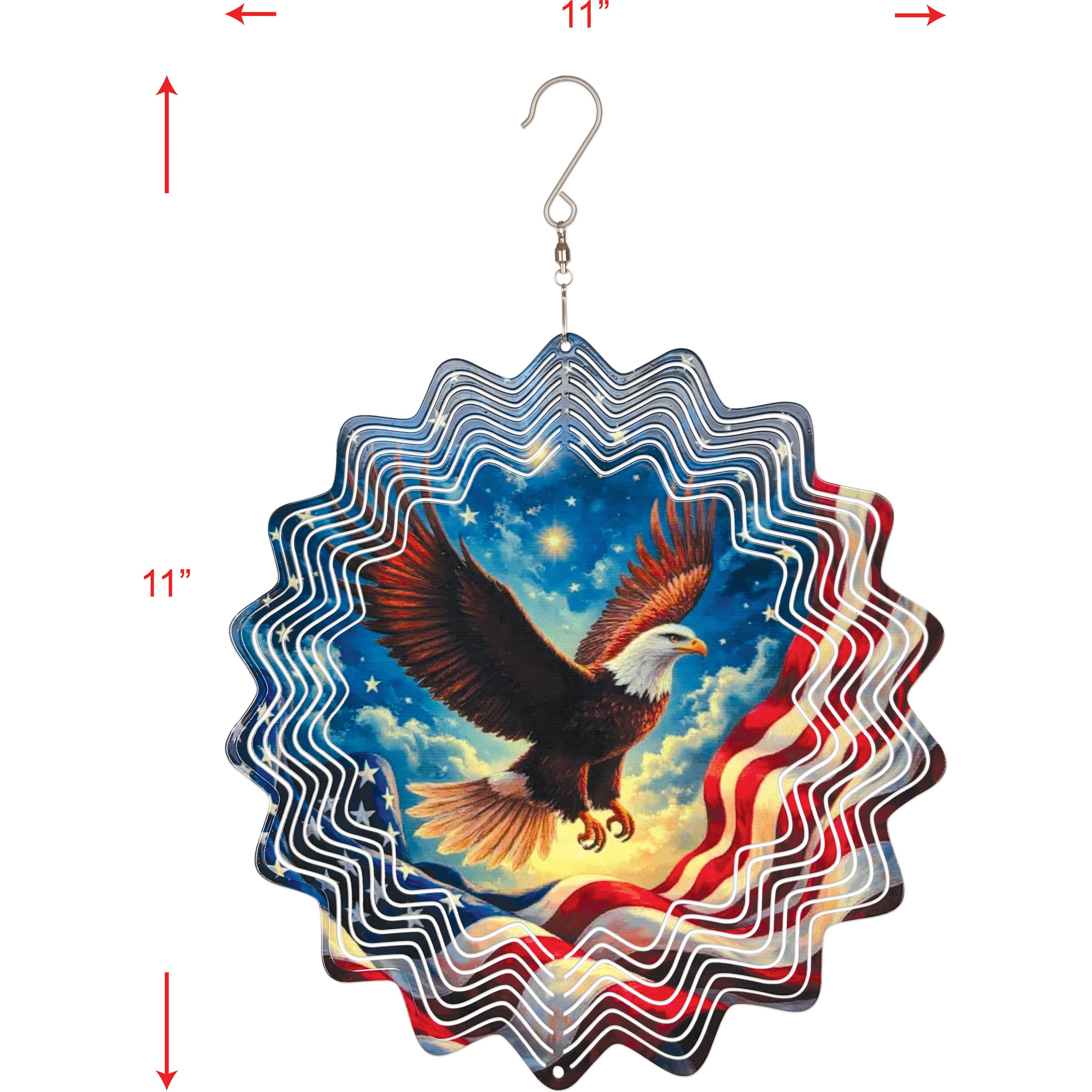 Sunset Vista Designs® 11" Majestic Soaring Eagle Metal Wind Spinner
