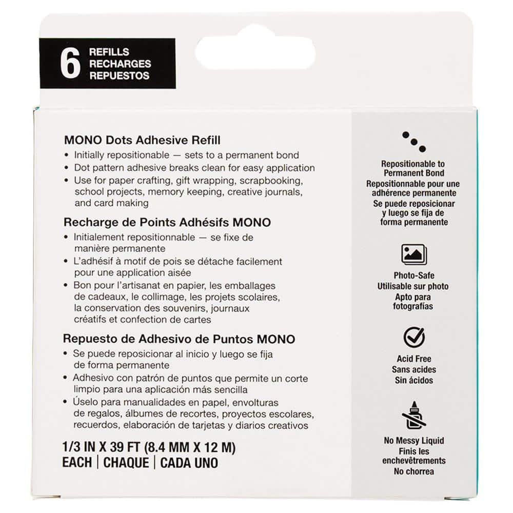 Tombow MONO Adhesive Dots Refills, 6ct.