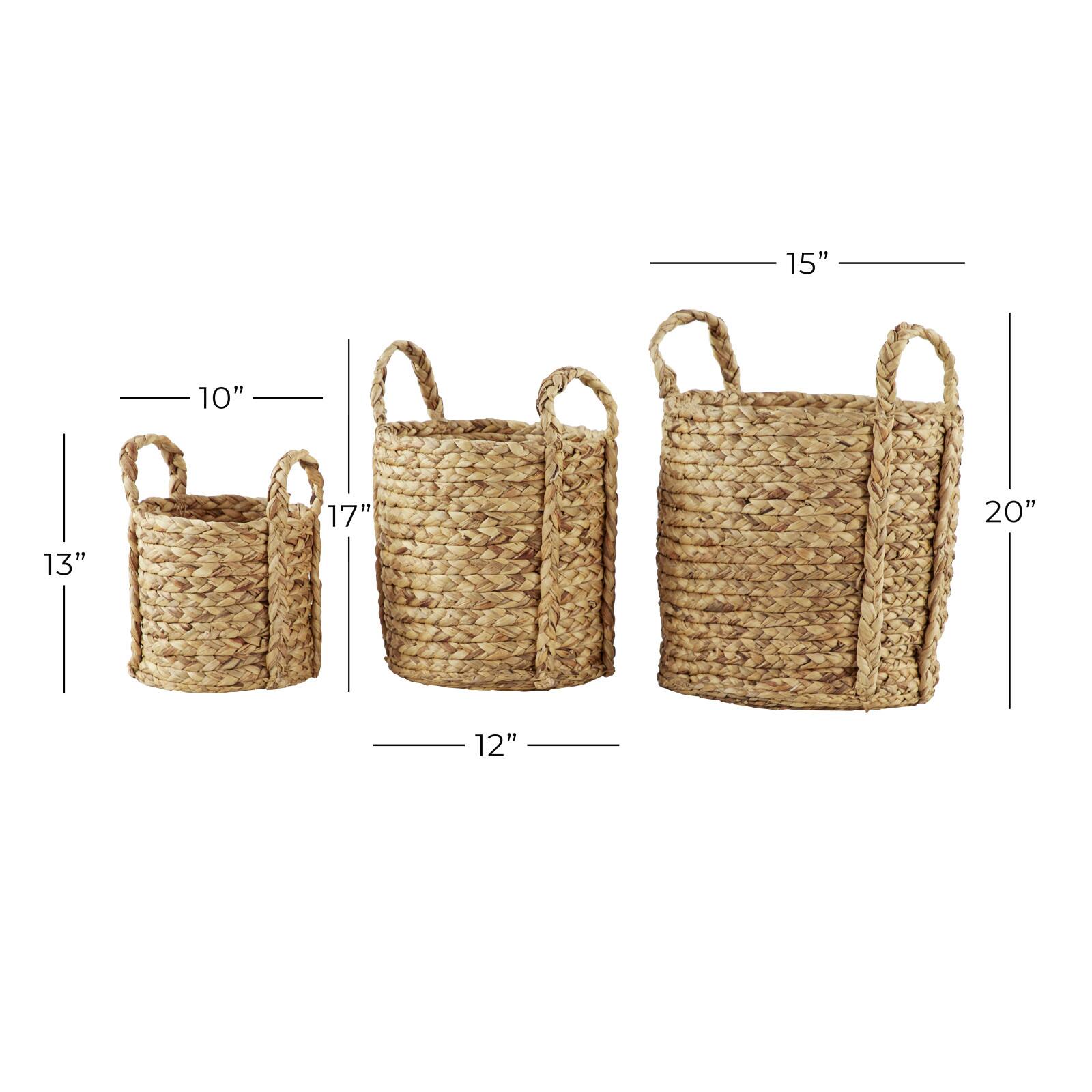 Natural Seagrass Basket Planter Set