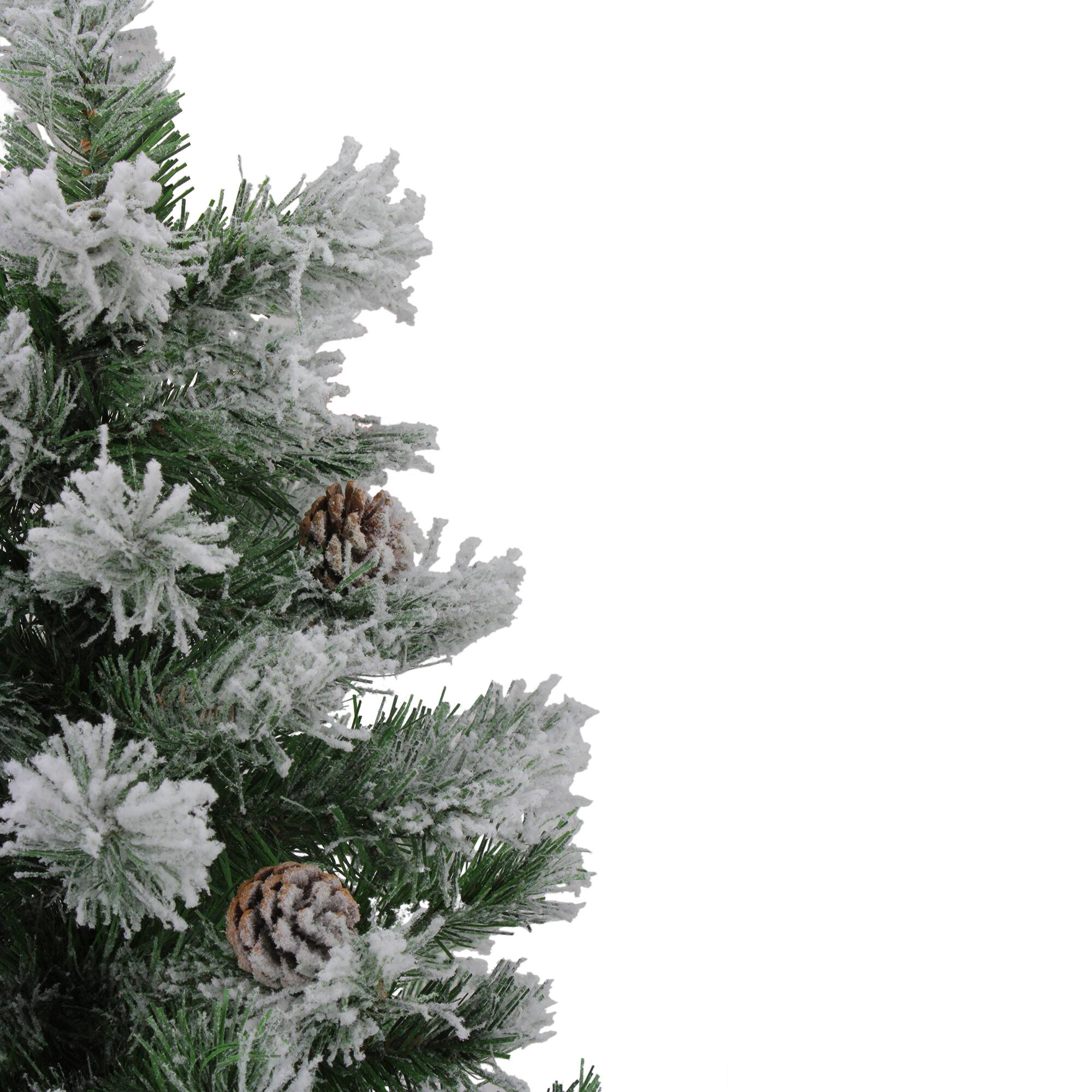 24" Unlit Flocked Pine Artificial Christmas Tree in Burlap Base