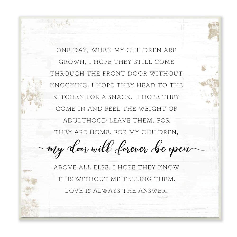 Stupell Industries When My Children Are Grown Text Homely Word Design Wood Wall Plaque