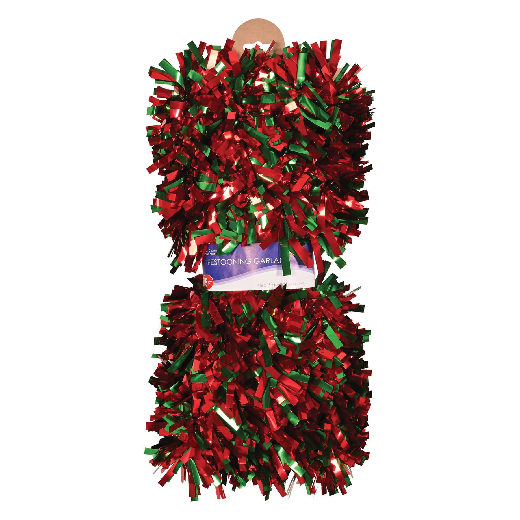 Beistle 15ft. Red & Green 6-Ply Metallic Festooning Garland