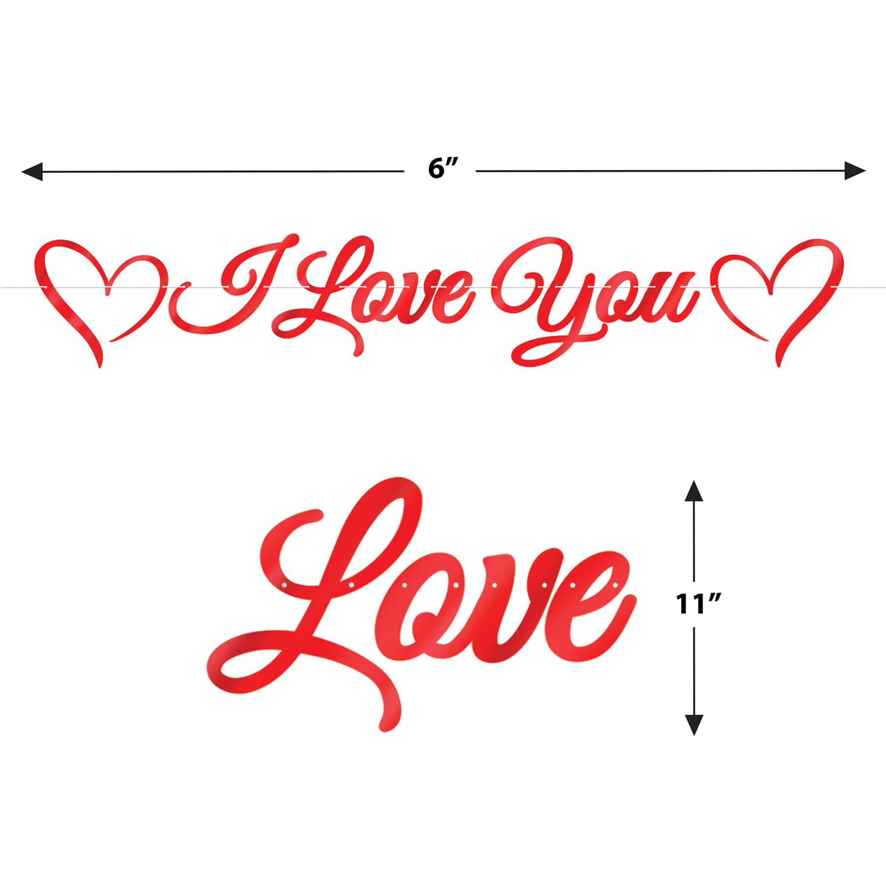 Beistle 6ft. Red Foil "I Love You" Streamer