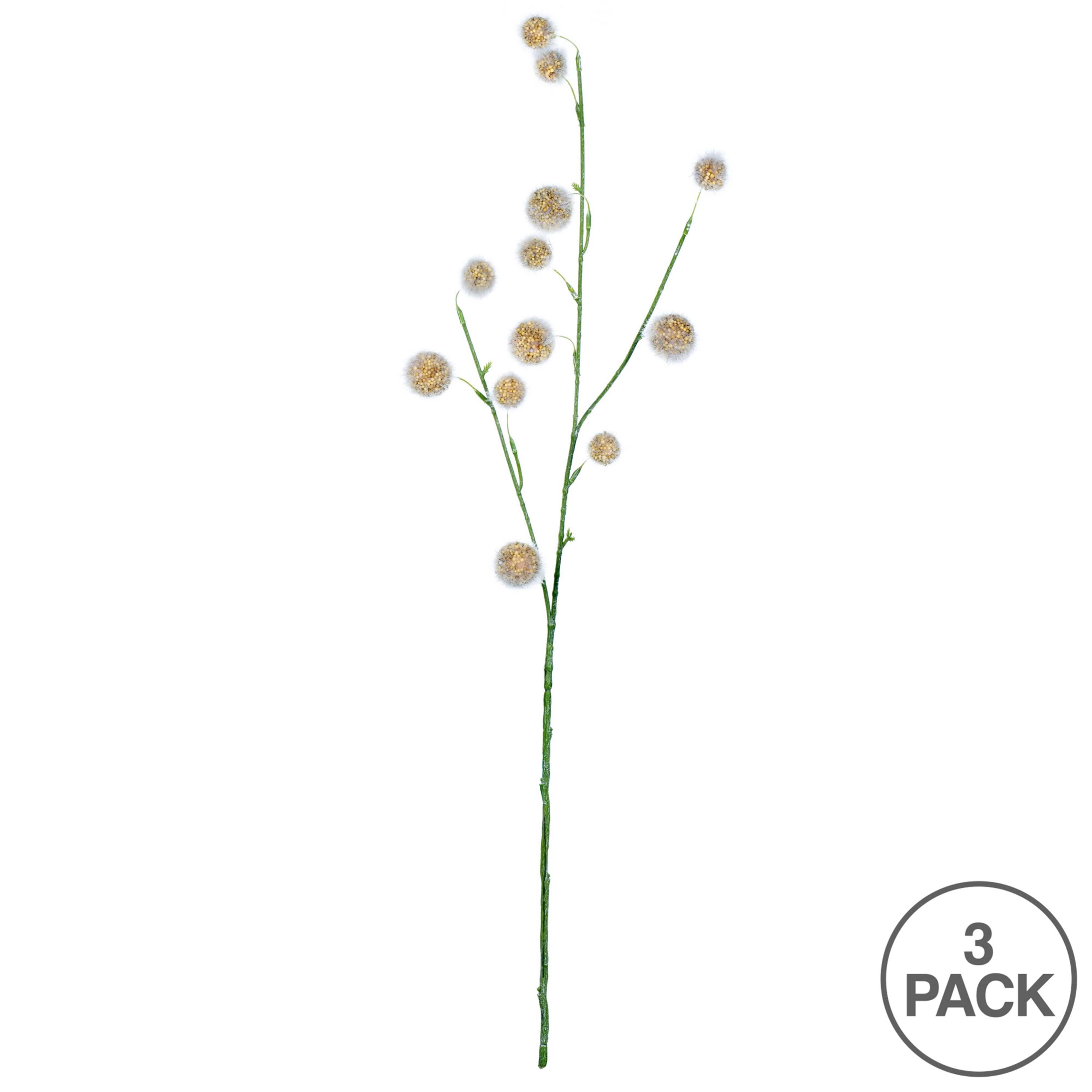 Yellow Pom Pom Spray, 3ct.