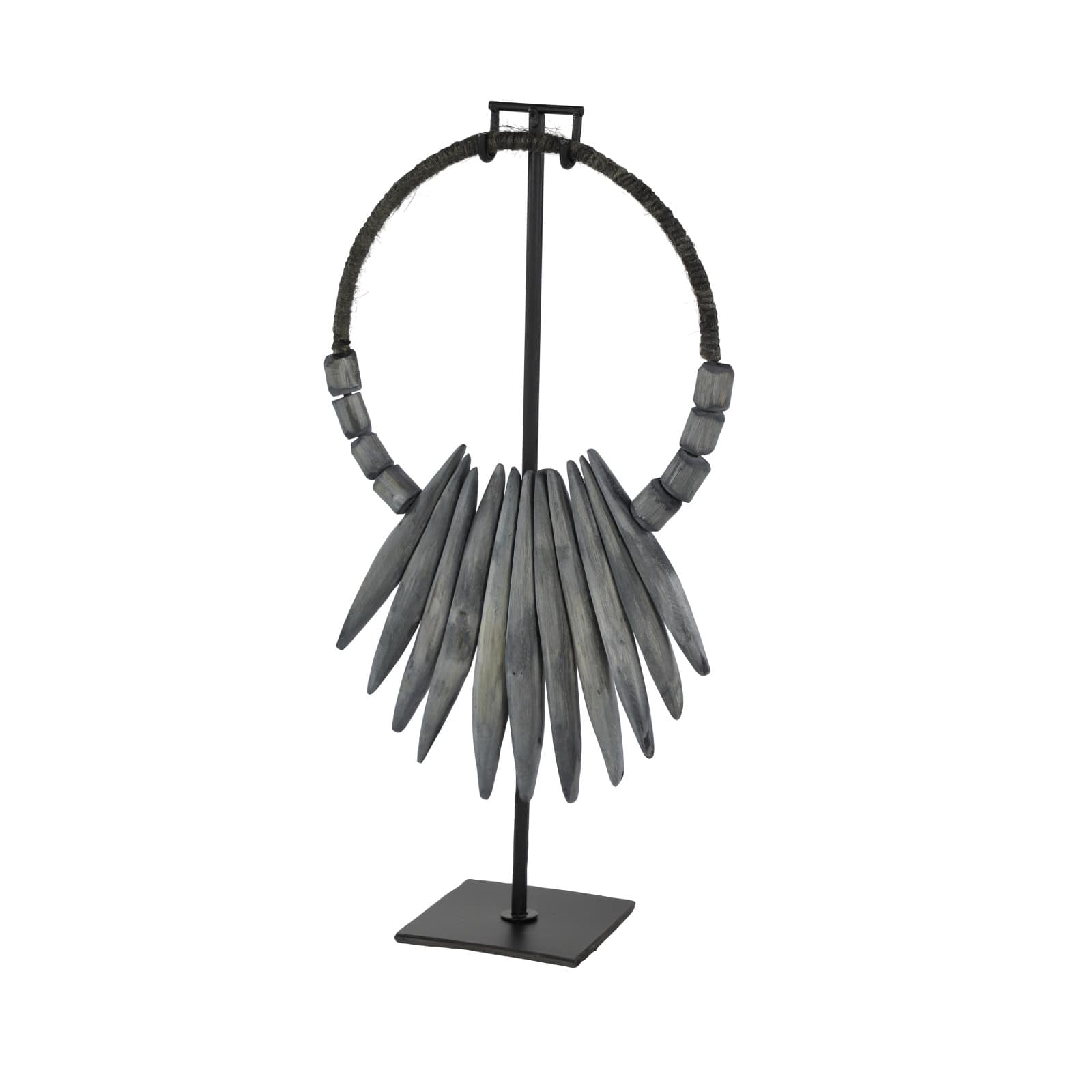 20" Gray Teak Wood Natural Sculpture