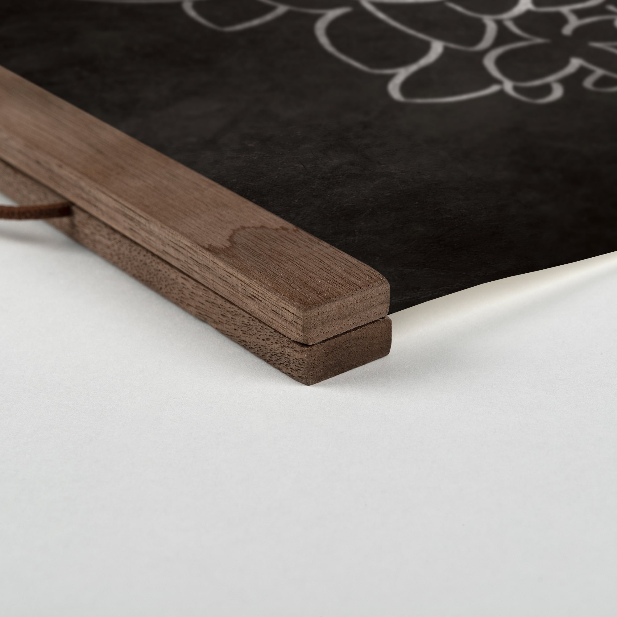 Monotone Line Drawing Teak Hanging Canvas