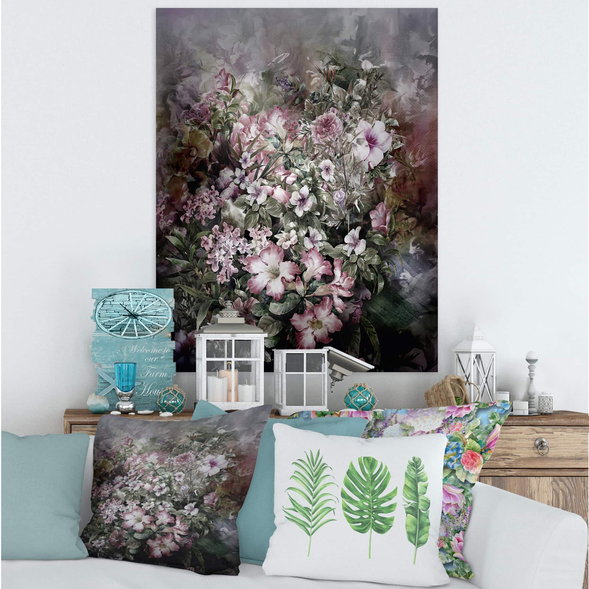 Designart - Retro Drawing of Flowers IV