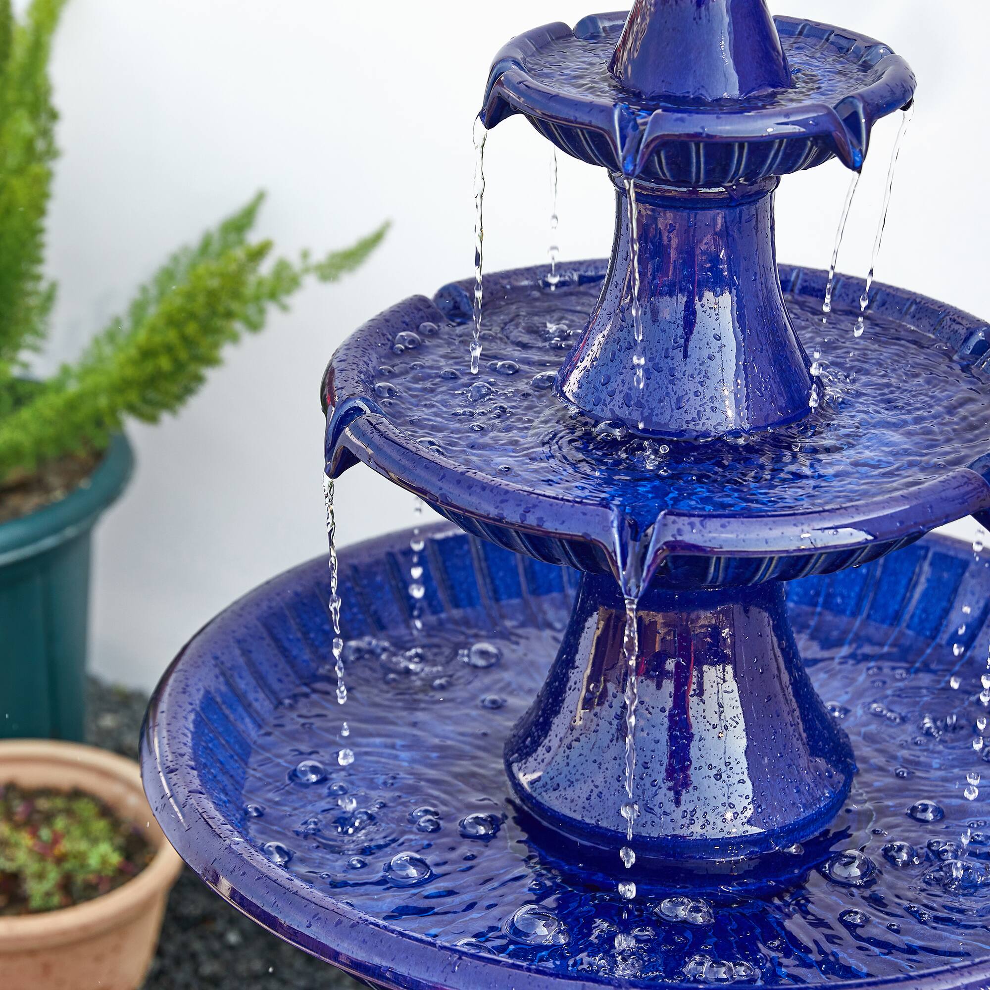 Glitzhome® 45" 3-Tier Ceramic Outdoor Fountain