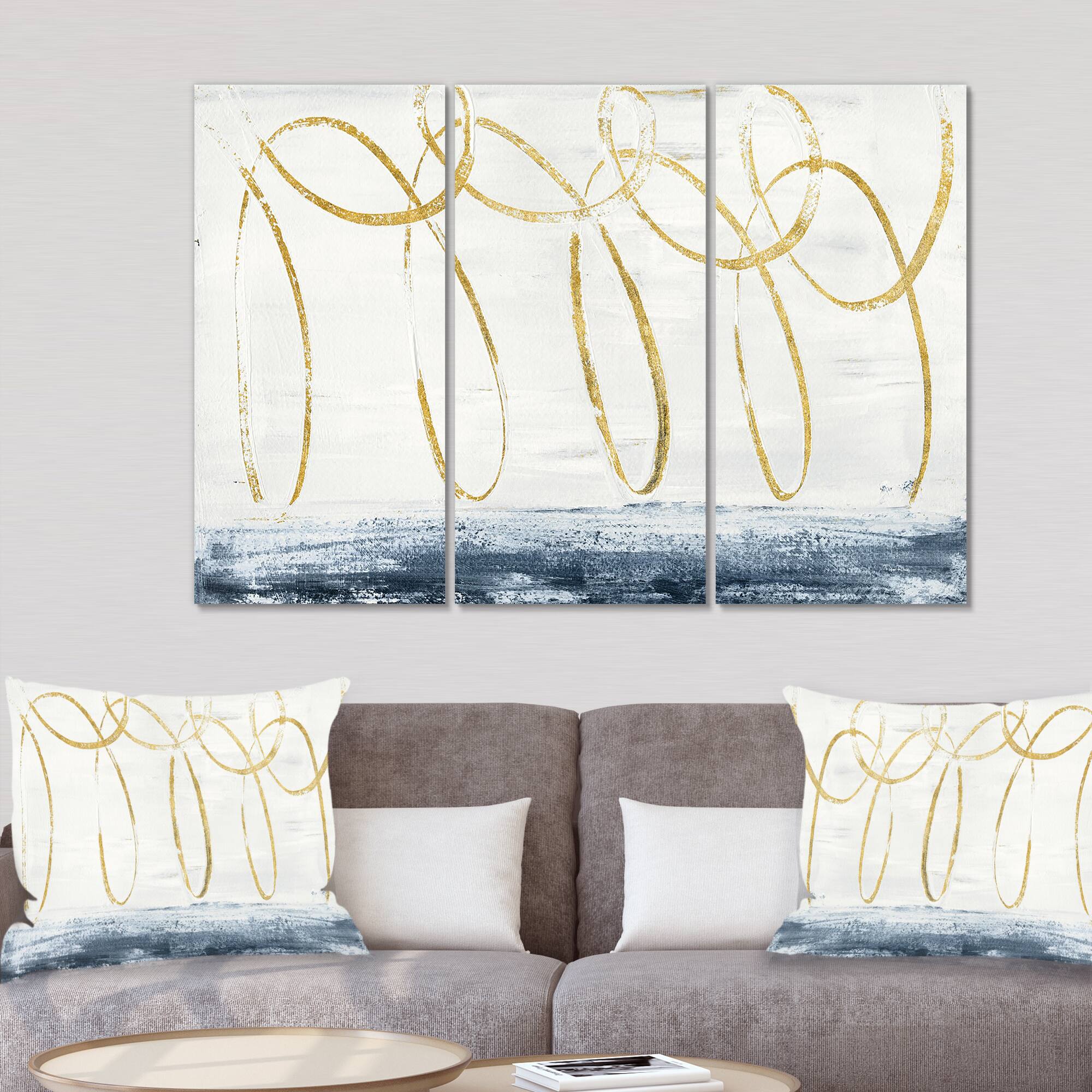 Designart - Gold Abstract Geometric Shape