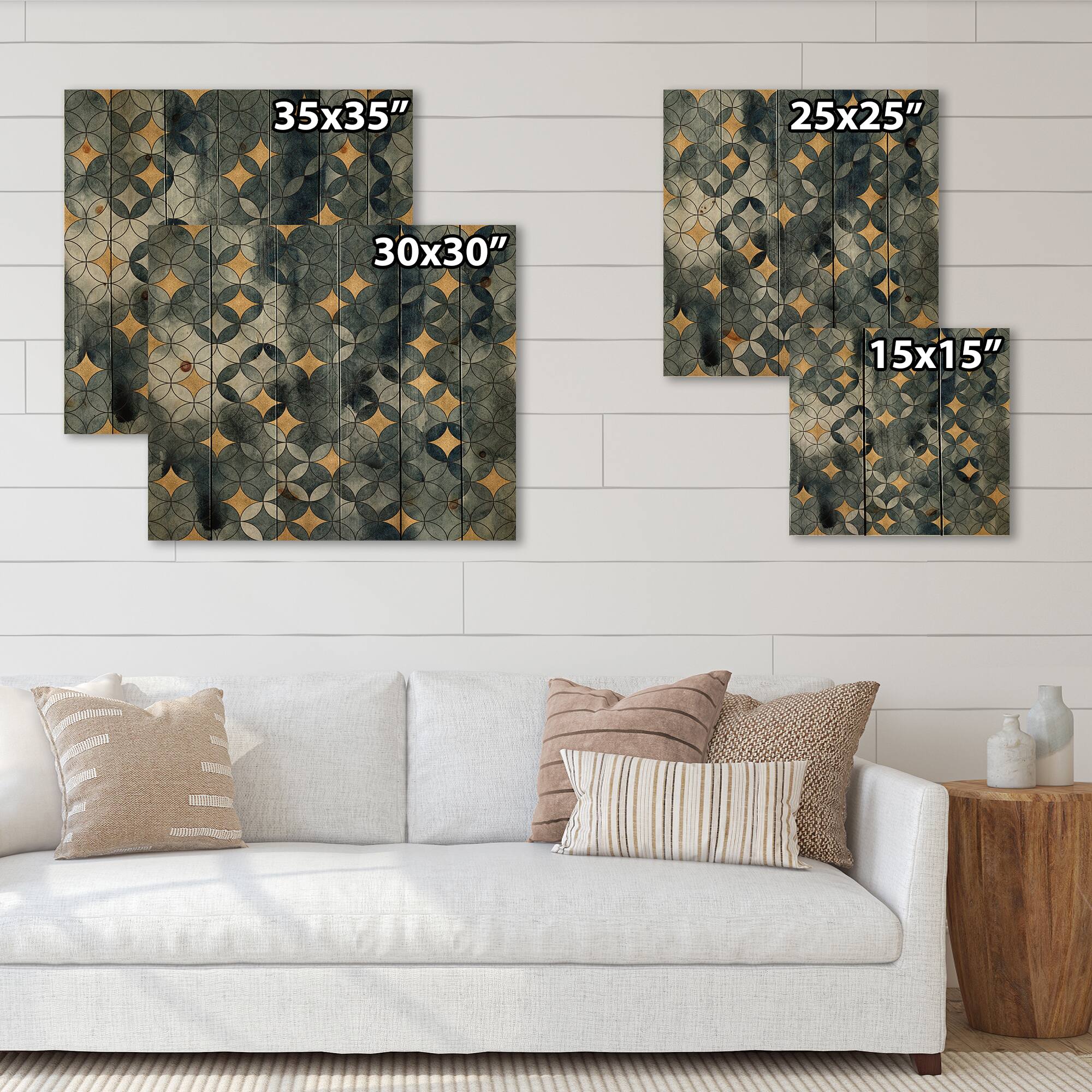 Designart - Geometry Intersecting Circles WIth Golden Stars