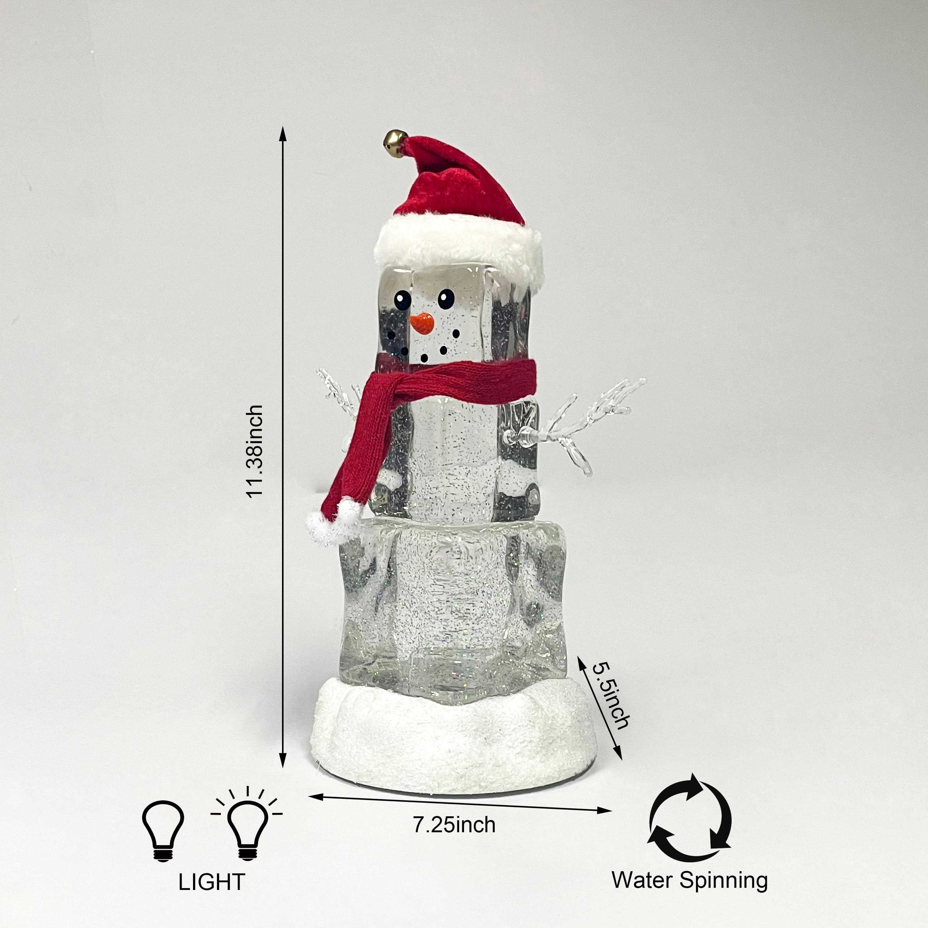 Moments in Time 11.3" Acrylic Ice Cube Snowman Décor