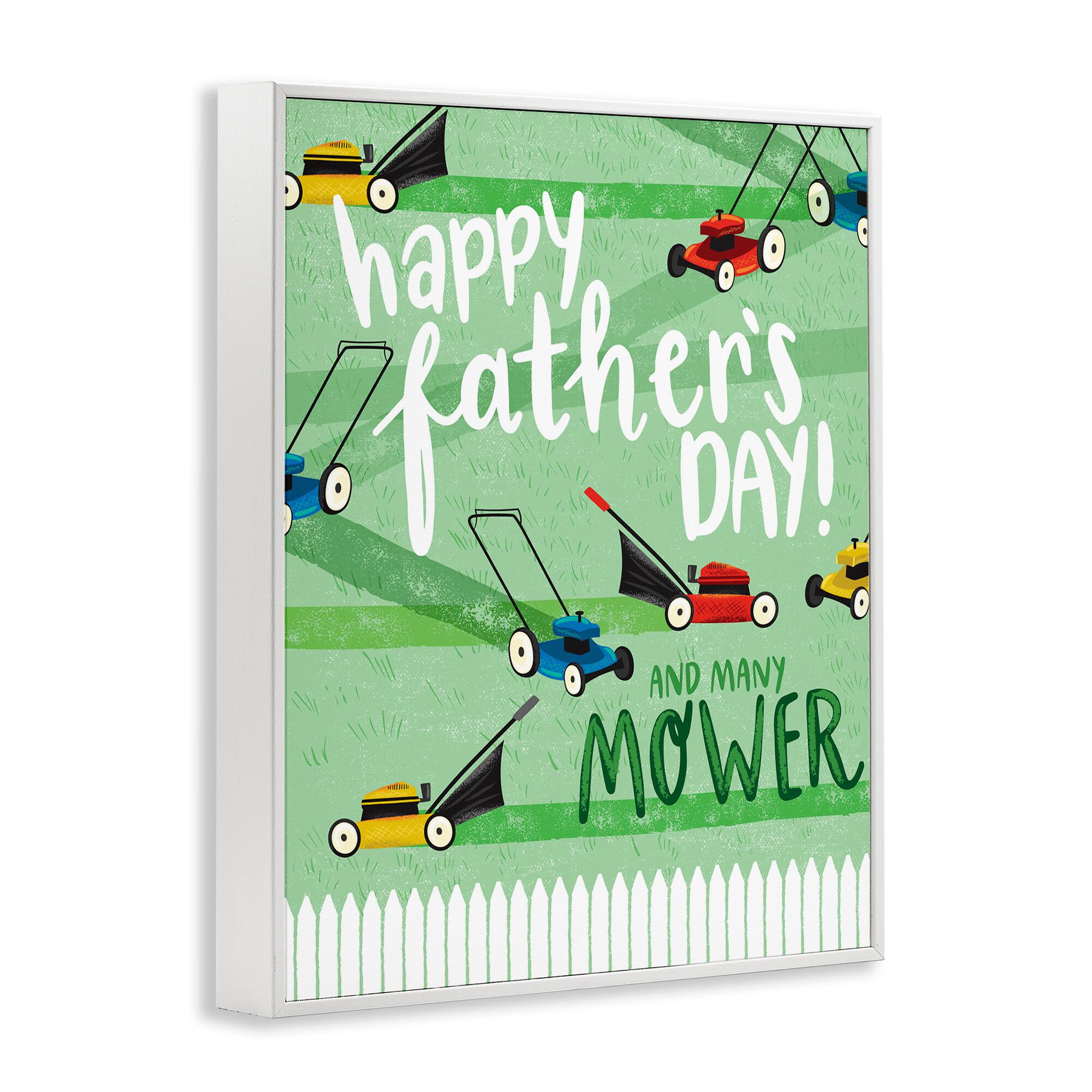 Stupell Industries Happy Father's Day Lawn Mowers Framed Giclee Art