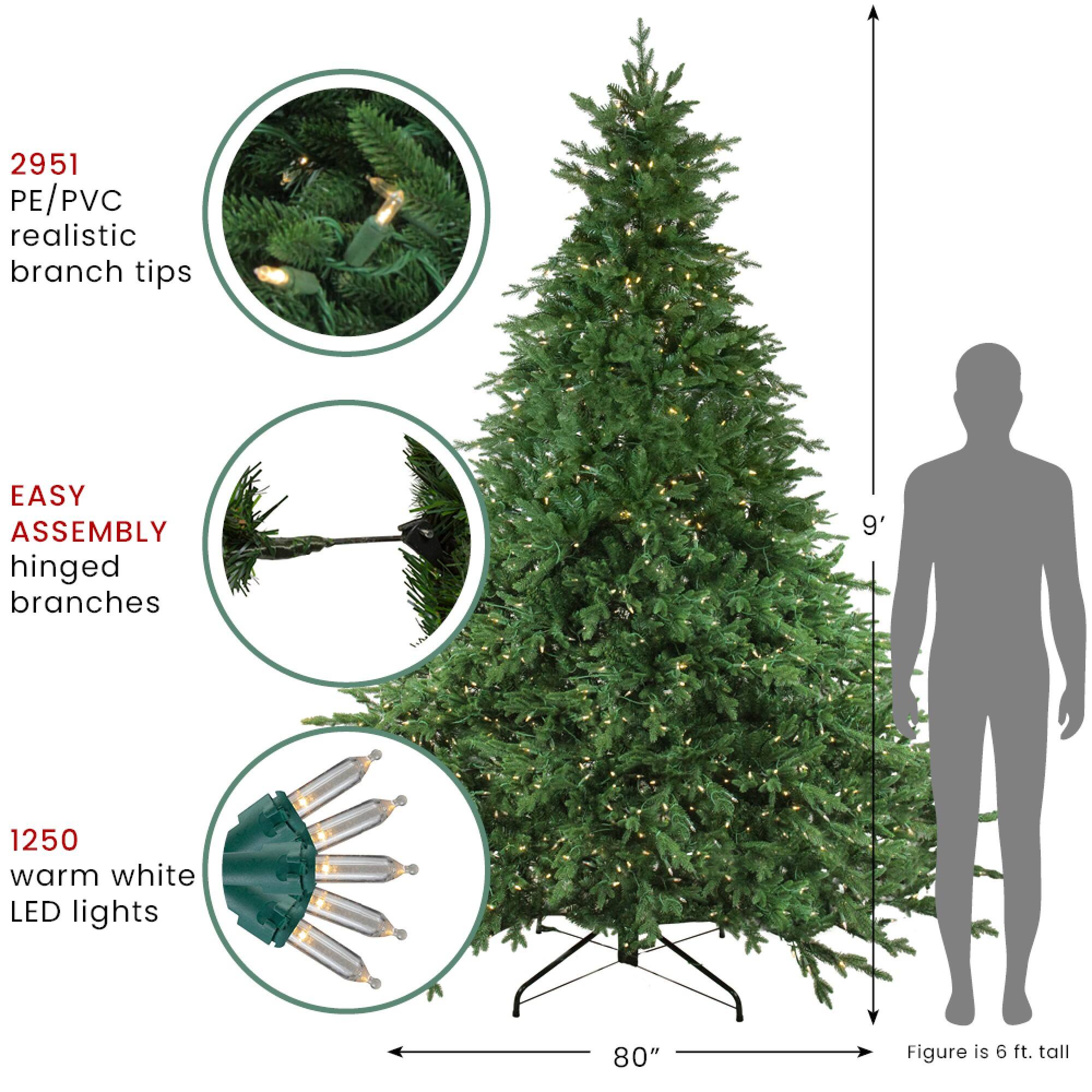 Northlight 9ft. Pre-Lit Real Touch Full Minnesota Balsam Fir Artificial Christmas Tree, Warm White LED Lights