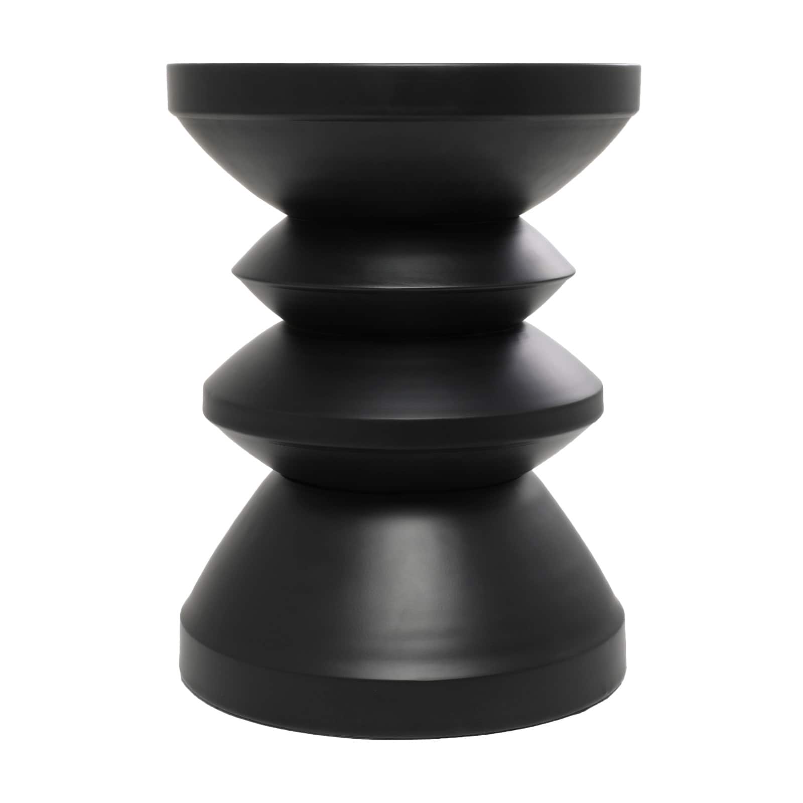 18" Black Metal Art Deco Inspired Accent Table