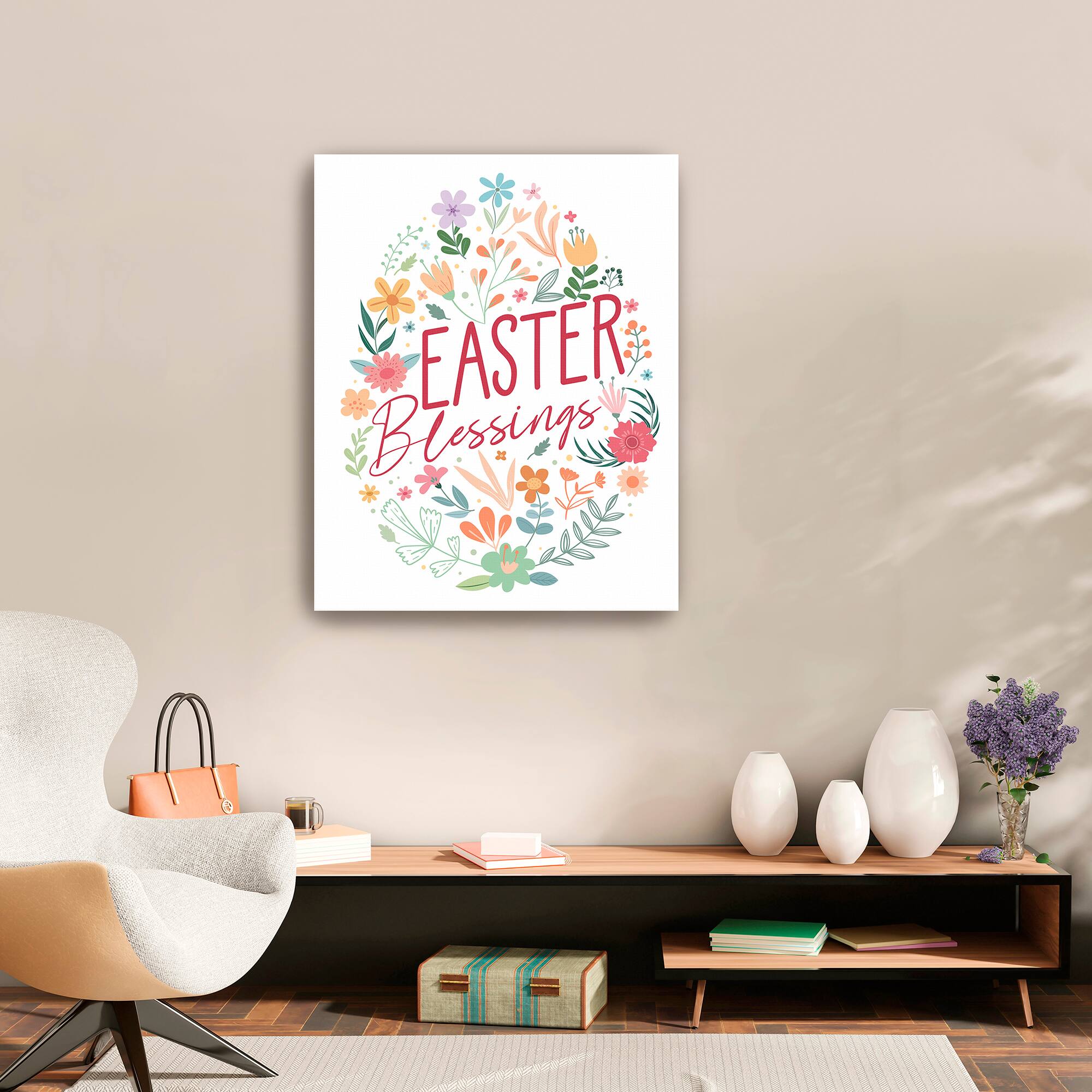 Lumaprints Floral Easter Blessing Canvas Giclée Art