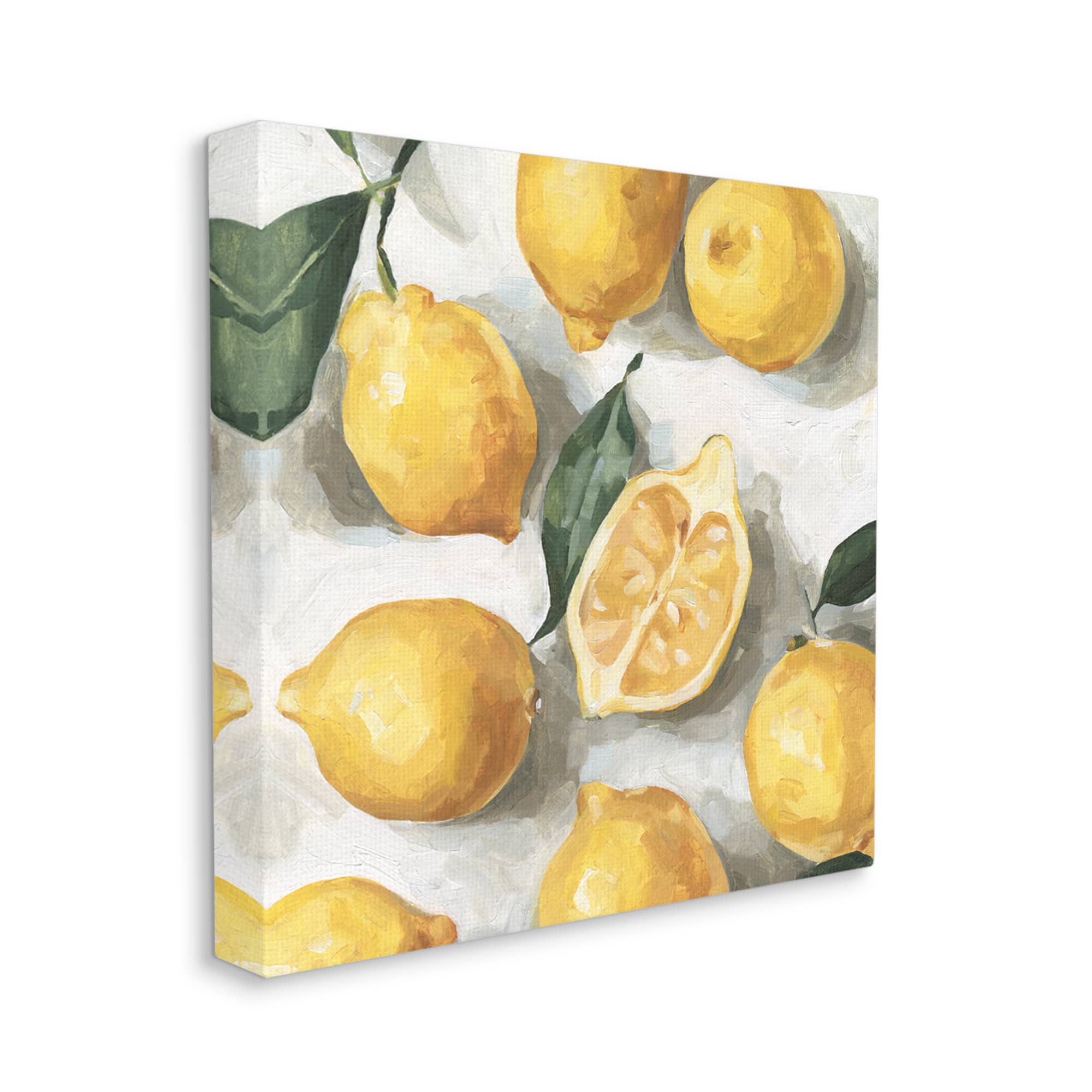Stupell Industries Soft Yellow Citrus Lemon Pile Over White Canvas Wall Art
