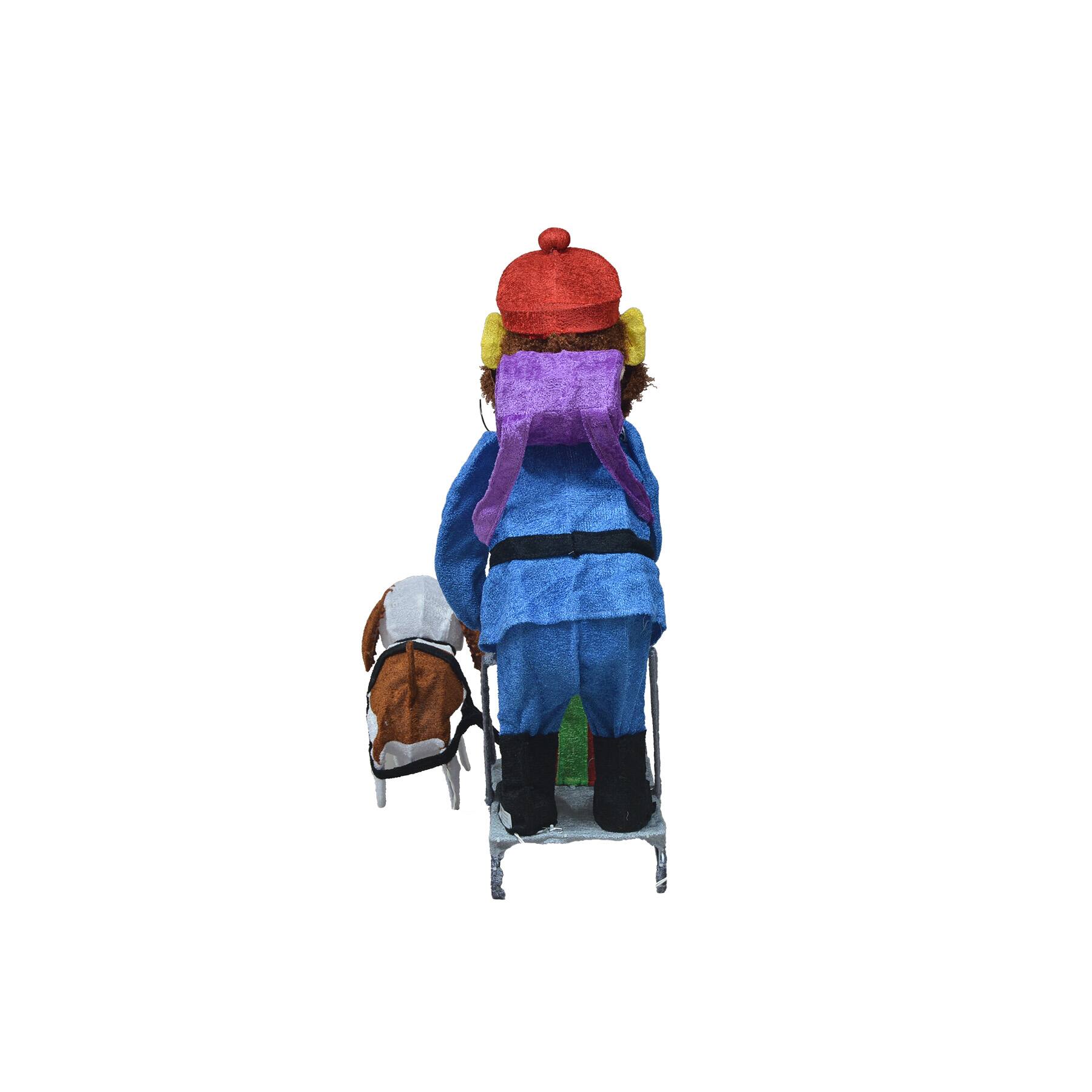 34" Rudolph the Red-Nosed Reindeer Yukon & Dog 3D Pre-Lit Yard Décor