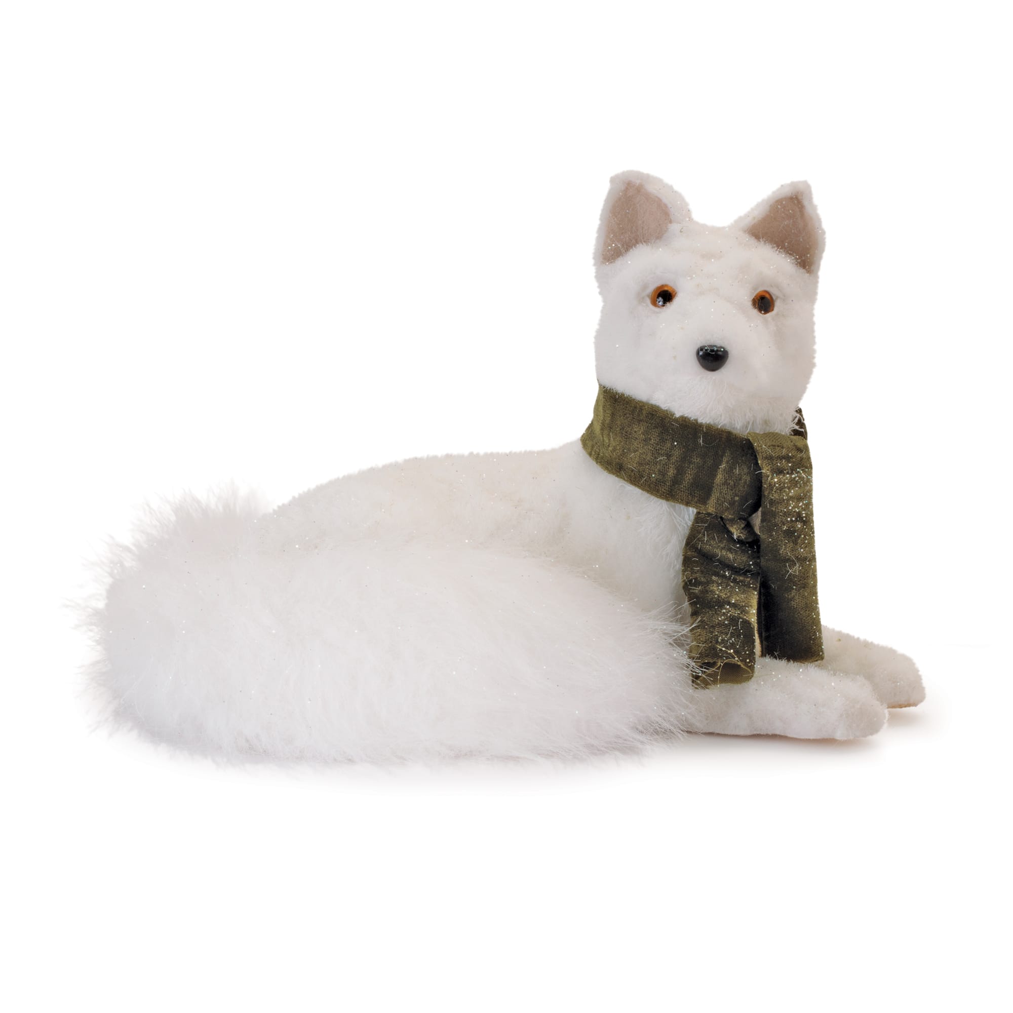 Melrose 11.75" Plush Winter Fox Figurine with Scarf