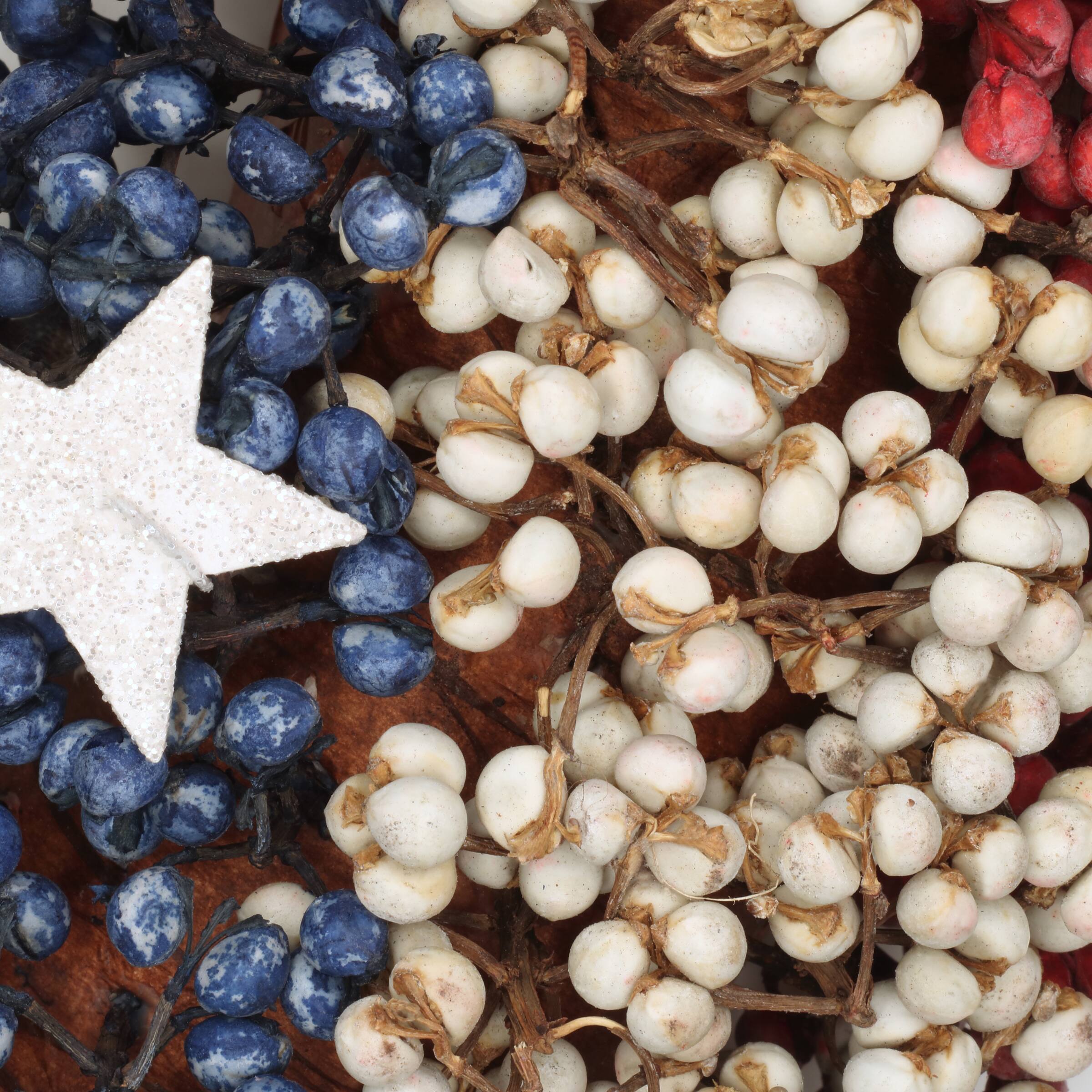 19" Red White & Blue Berries Wreath