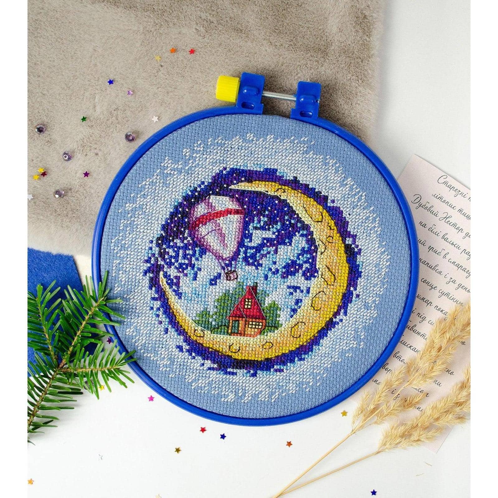 Abris Art House on the Moon Counted Cross Stitch Kit